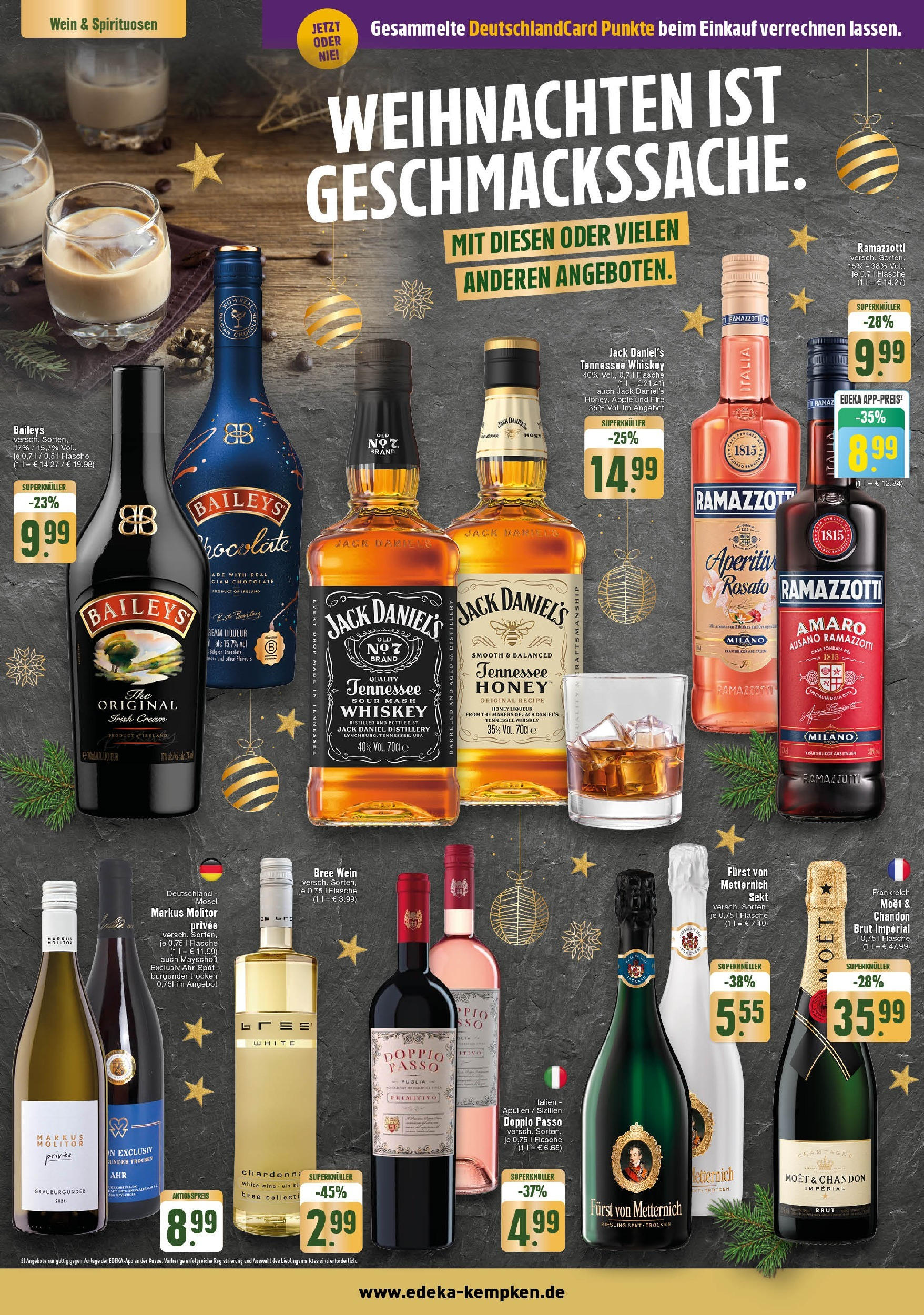 Edeka - EDEKA: Wochenangebote (ab 22.12.2024) » Angebote Online | Seite: 6 | Produkte: Jack Daniel's, Baileys, Wein, Ramazzotti