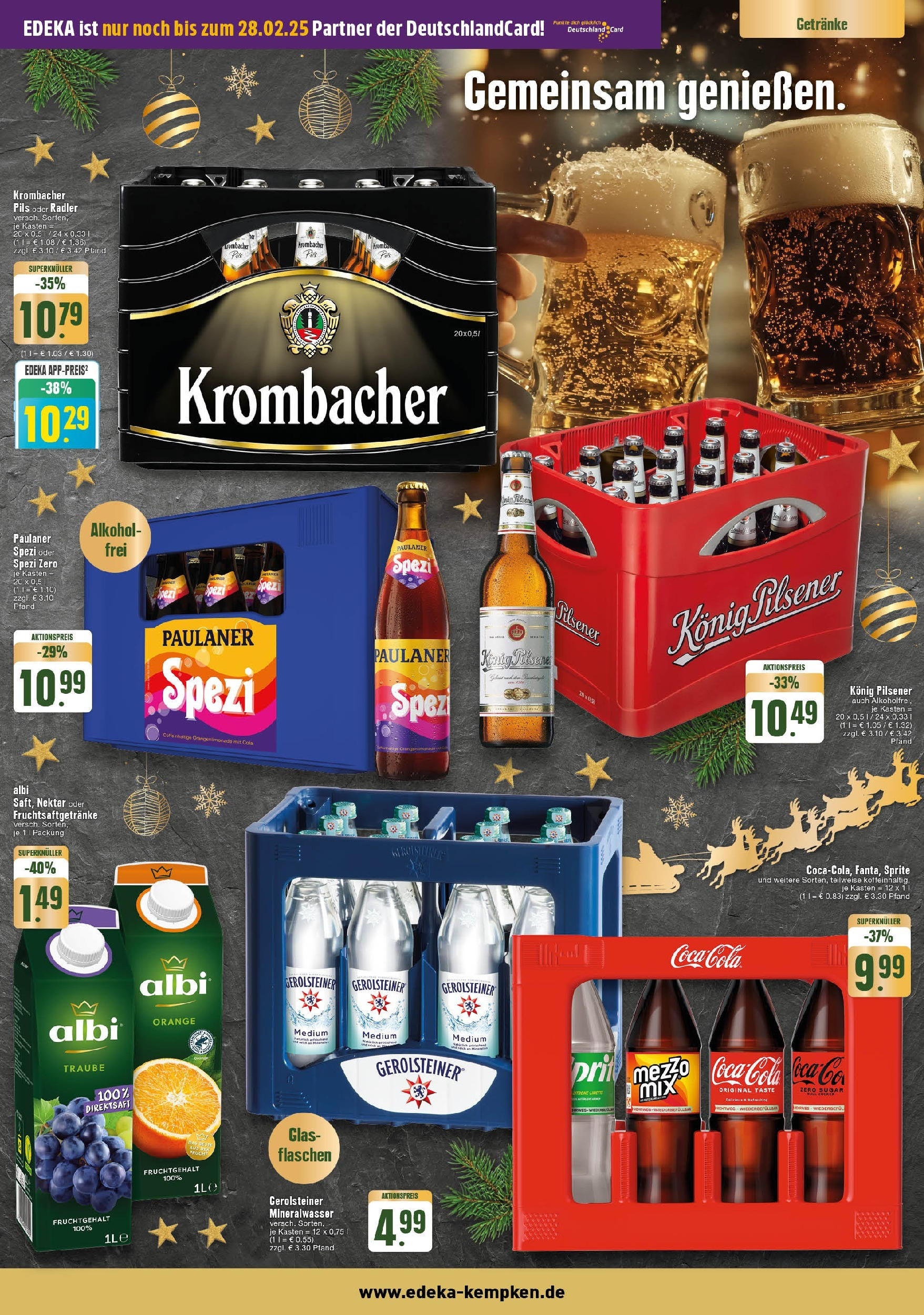 Edeka - EDEKA: Wochenangebote (ab 22.12.2024) » Angebote Online | Seite: 7 | Produkte: Coca cola, Paulaner spezi, Pils, Pril