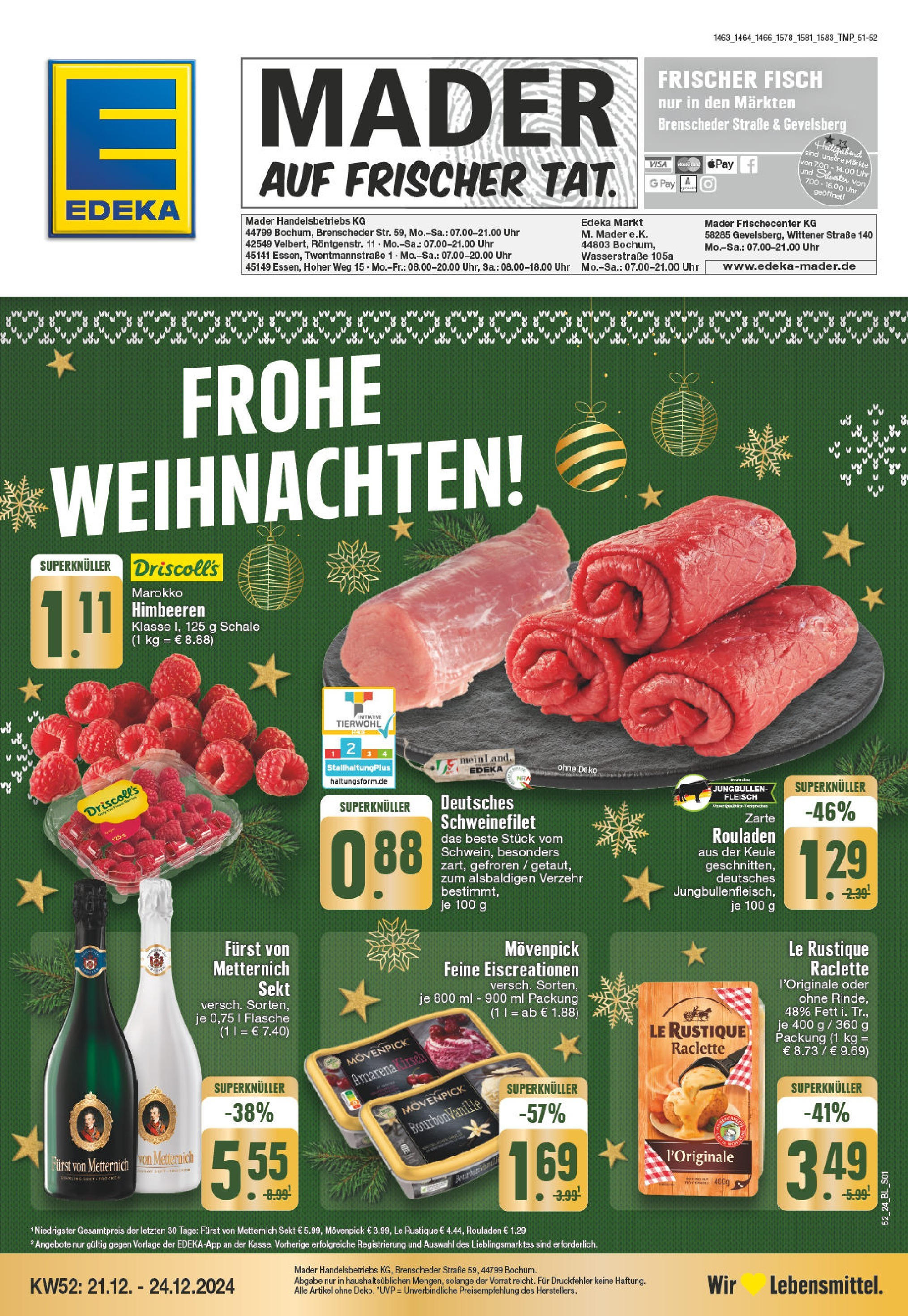 EDEKA Prospekt ab 22.12.2024 - EDEKA: Wochenangebote Online