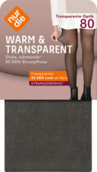 nur die Strumpfhose warm & transparent strapazierfähig grau Gr. 38/40, 80 DEN