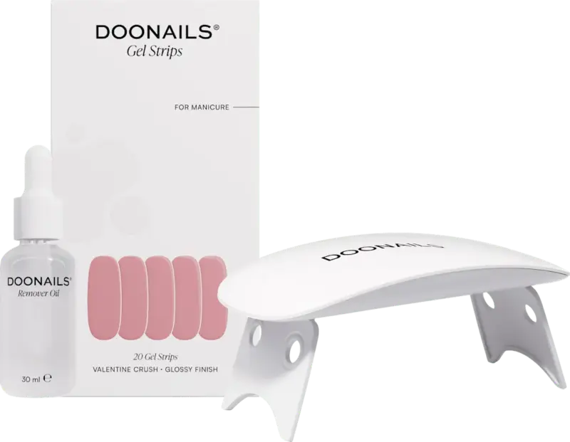 Doonails UV Maniküre Starterset, Gel Strips Valentine Crush
