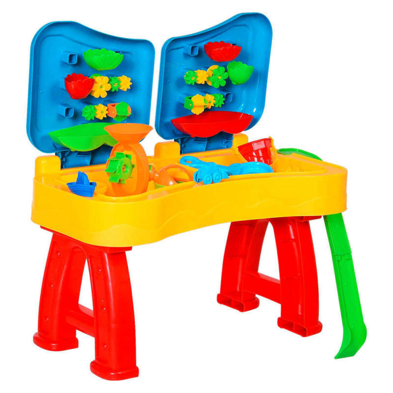 HOMCOM Kinder-Sandkastentisch bunt B/H/L: ca. 35x70x73 cm