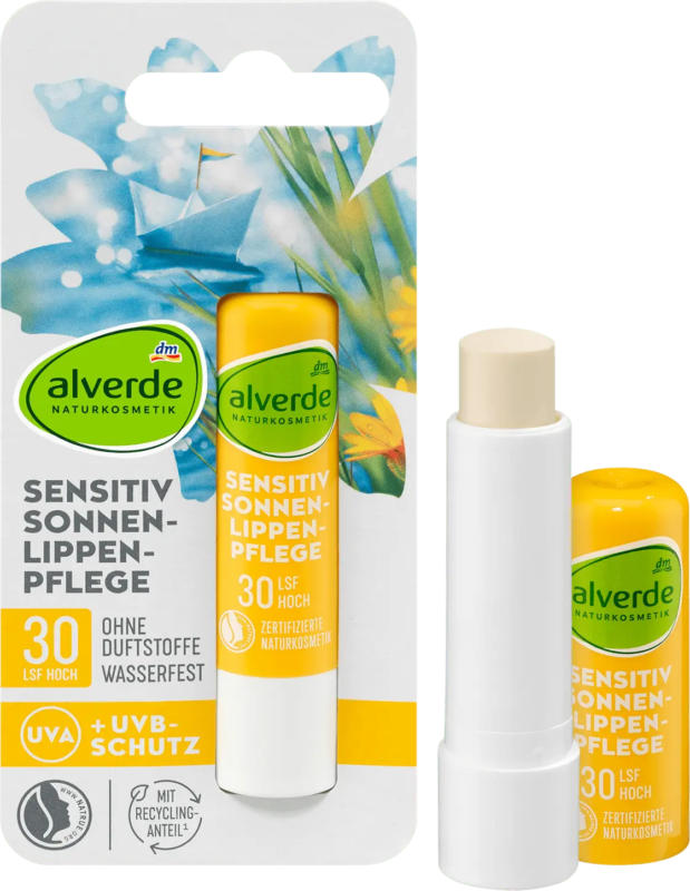 alverde NATURKOSMETIK Lippenpflegestift sensitiv LSF 30