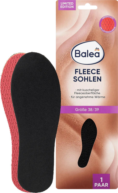 Balea Einlegesohlen Fleece Gr. 38/39 (1 Paar)