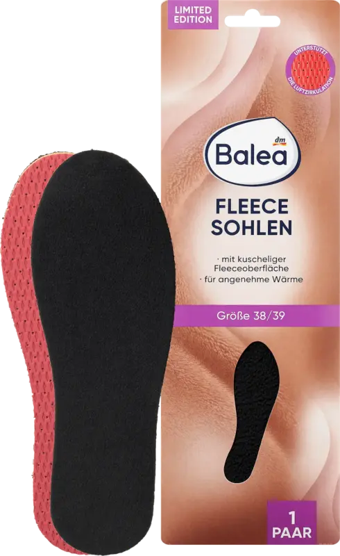 Balea Einlegesohlen Fleece Gr. 38/39 (1 Paar)