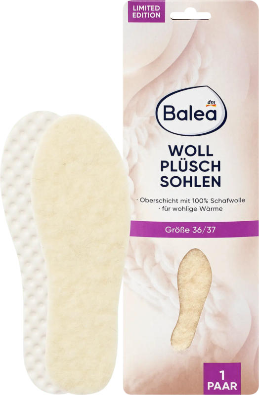 Balea Einlegesohlen Wollplüsch Gr. 36/37 (1 Paar)