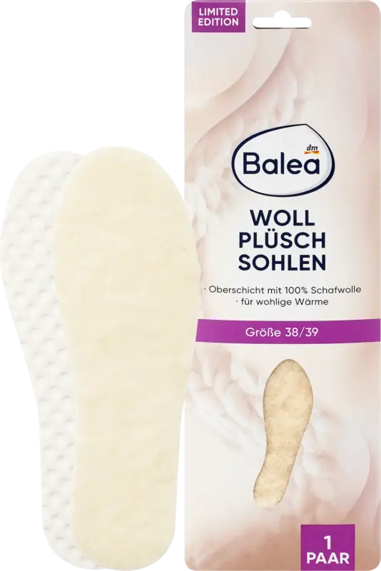 Balea Einlegesohlen Wollplüsch Gr. 38/39 (1 Paar)