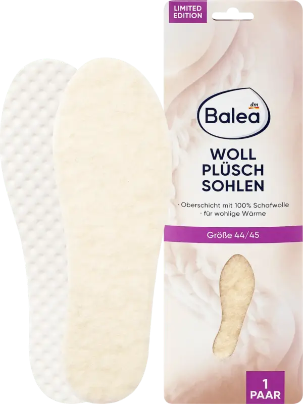 Balea Einlegesohlen Wollplüsch Gr. 44/45 (1 Paar)