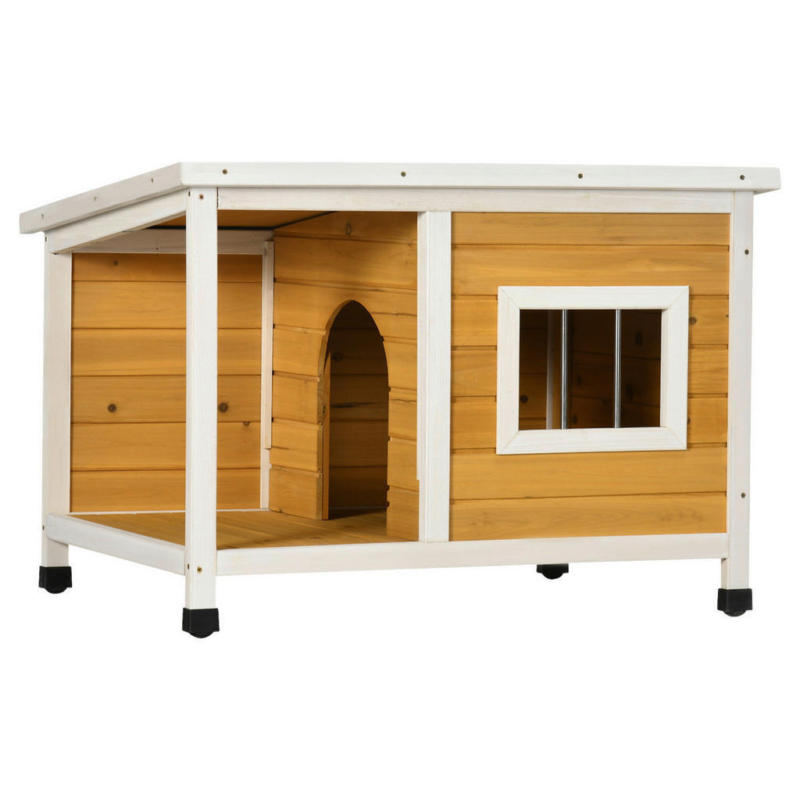 PawHut Hundehütte orange Holz B/H/L: ca. 62x60x85,5 cm