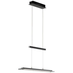 Fischer & Honsel LED-Pendelleuchte 60442 Rauch Chrom schwarz Glas Metall B/H/T: ca. 88x150x9 cm 1.0 Brennstellen