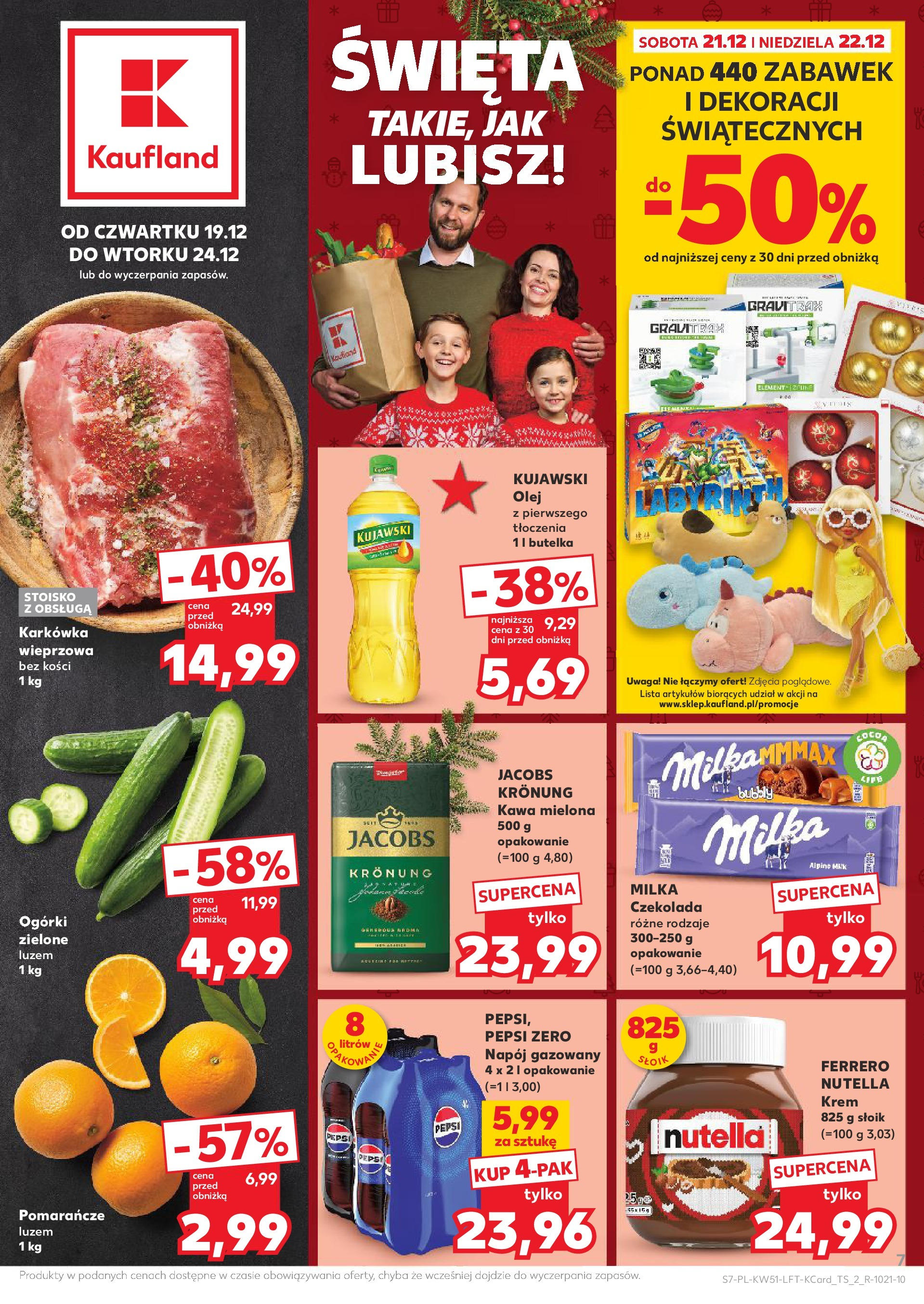 Kaufland gazetka od 19.12.2024 | Boże Narodzenie 🎄🎁 | Strona: 7 | Produkty: Milka, Czekolada, Krem, Ogórki