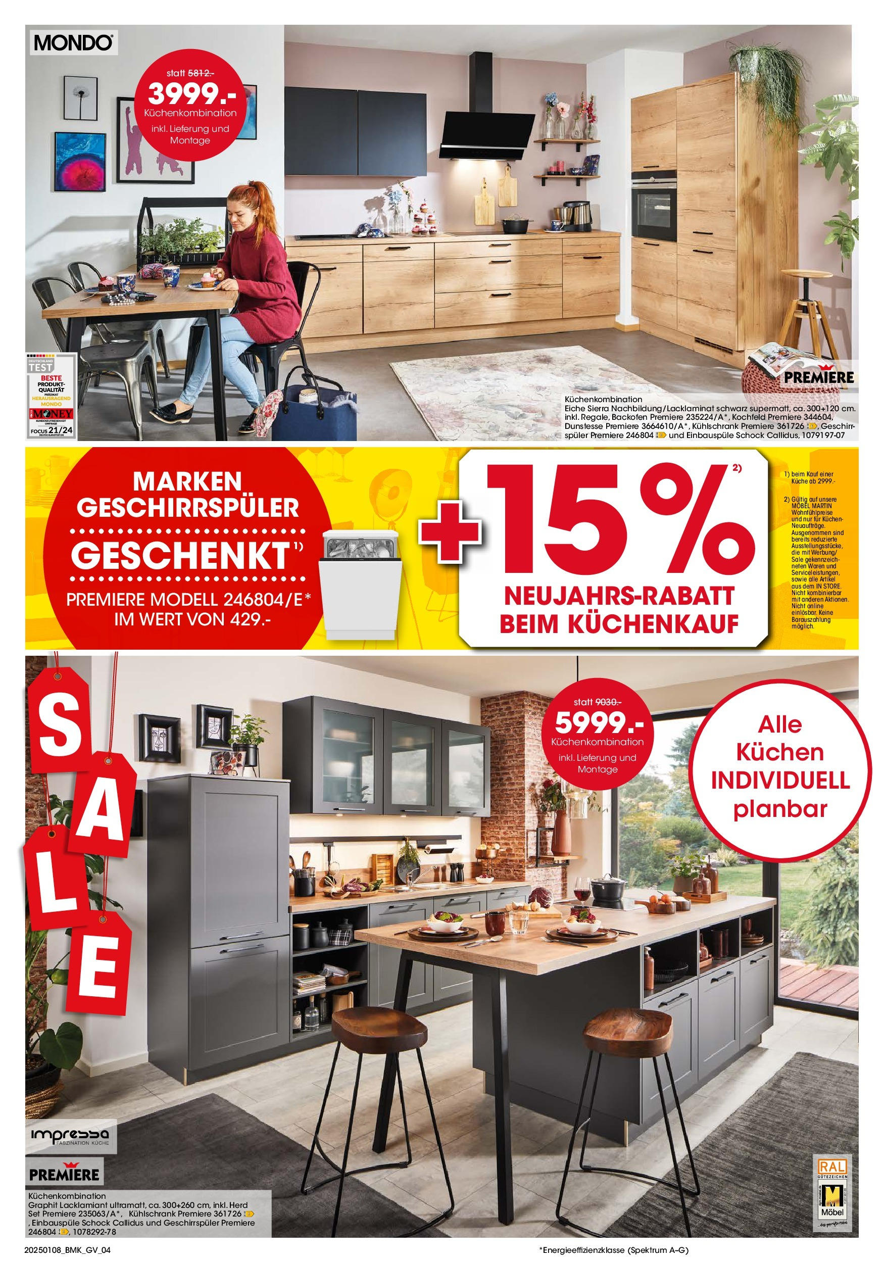 Möbel Martin - Sale (ab 08.01.2025) zum Blättern | Seite: 4 | Produkte: Herd, Kühlschrank, Kochfeld, Backofen