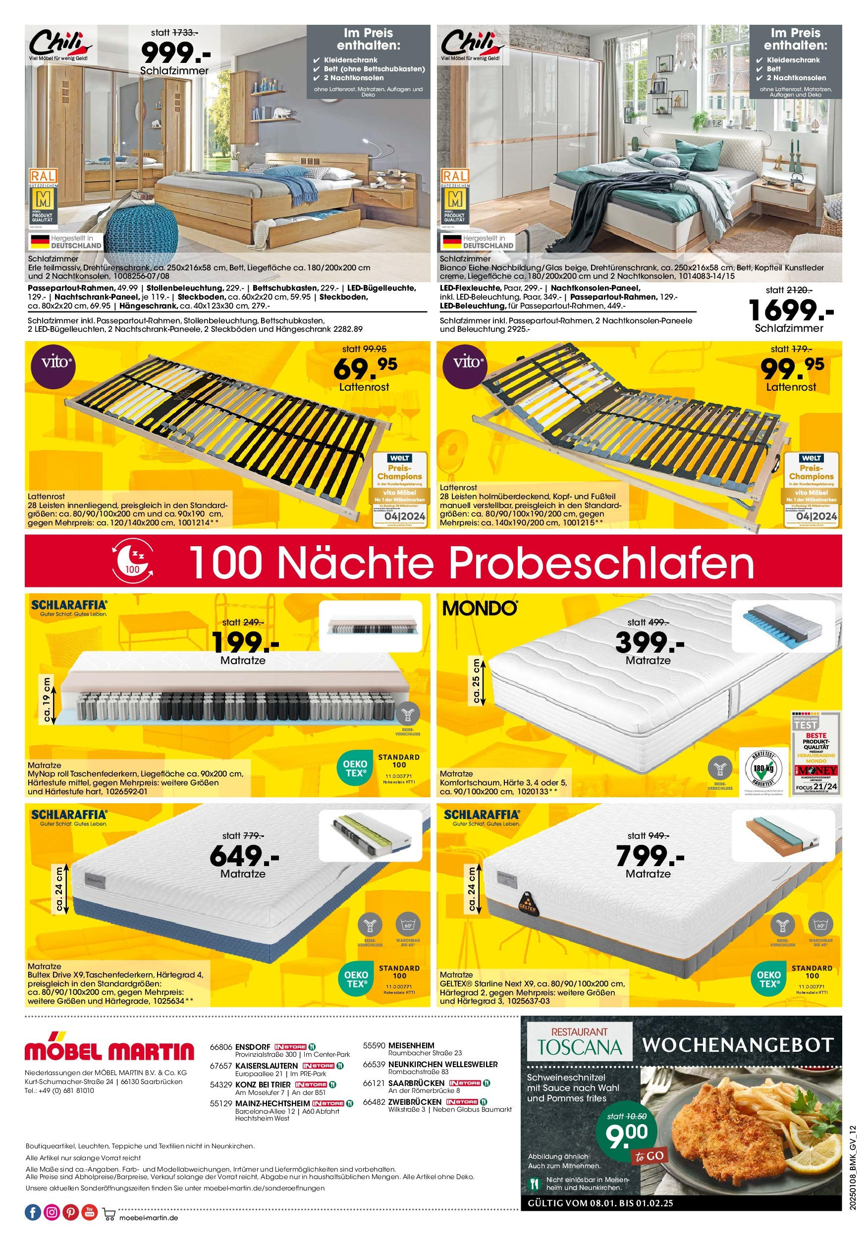 Möbel Martin - Sale (ab 08.01.2025) zum Blättern | Seite: 12 | Produkte: Bett, Lattenrost, Pommes, Chili