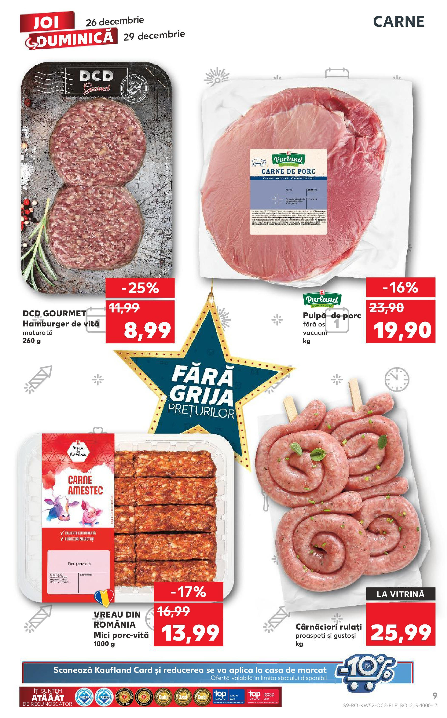 Kaufland - Catalog Kaufland până în data de 29.12.2024 24.12.2024 - Revista si Oferta | Pagină: 9 | Produse: Vitrină, Mici, Carne De Porc