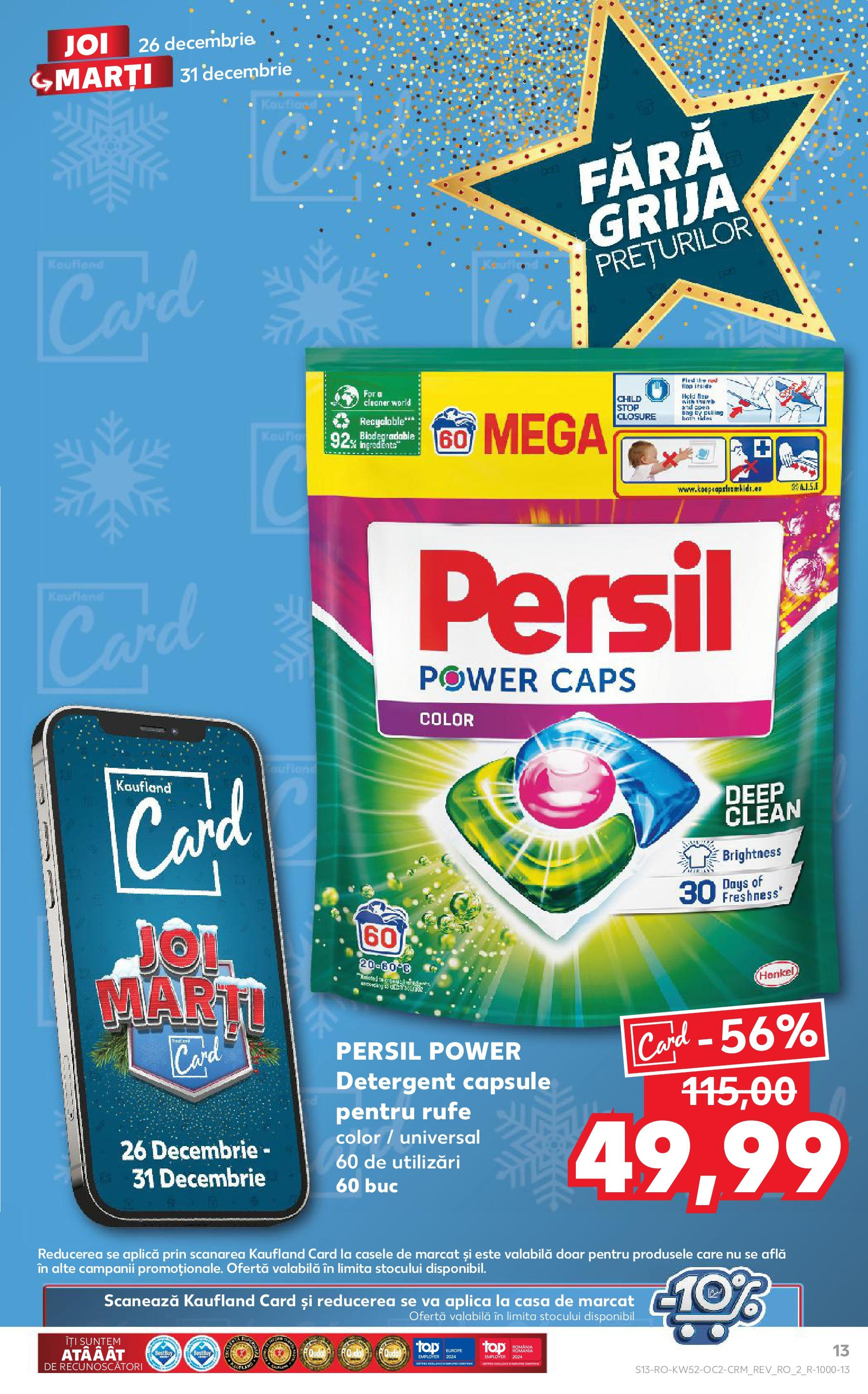 Kaufland - Catalog Kaufland până în data de 29.12.2024 24.12.2024 - Revista si Oferta | Pagină: 13 | Produse: Detergent