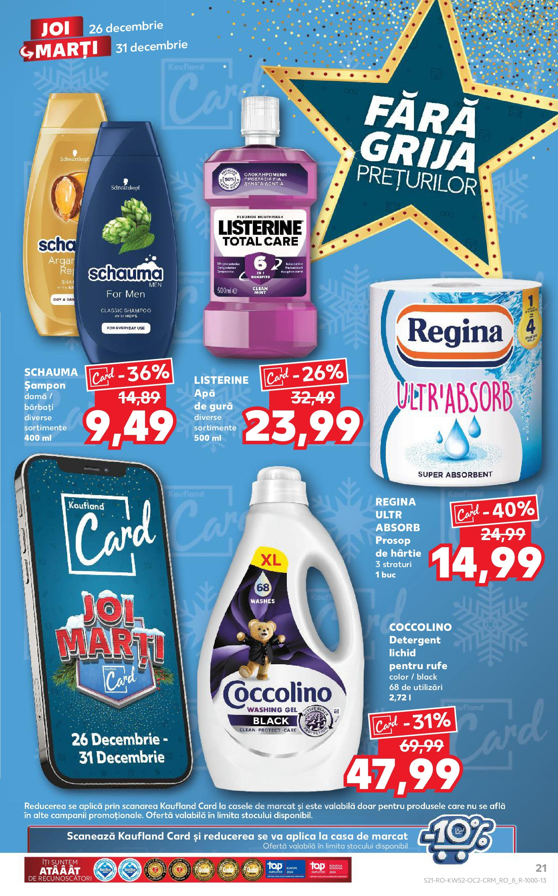 Kaufland - Catalog Kaufland până în data de 29.12.2024 24.12.2024 - Revista si Oferta | Pagină: 21 | Produse: Șampon, Detergent