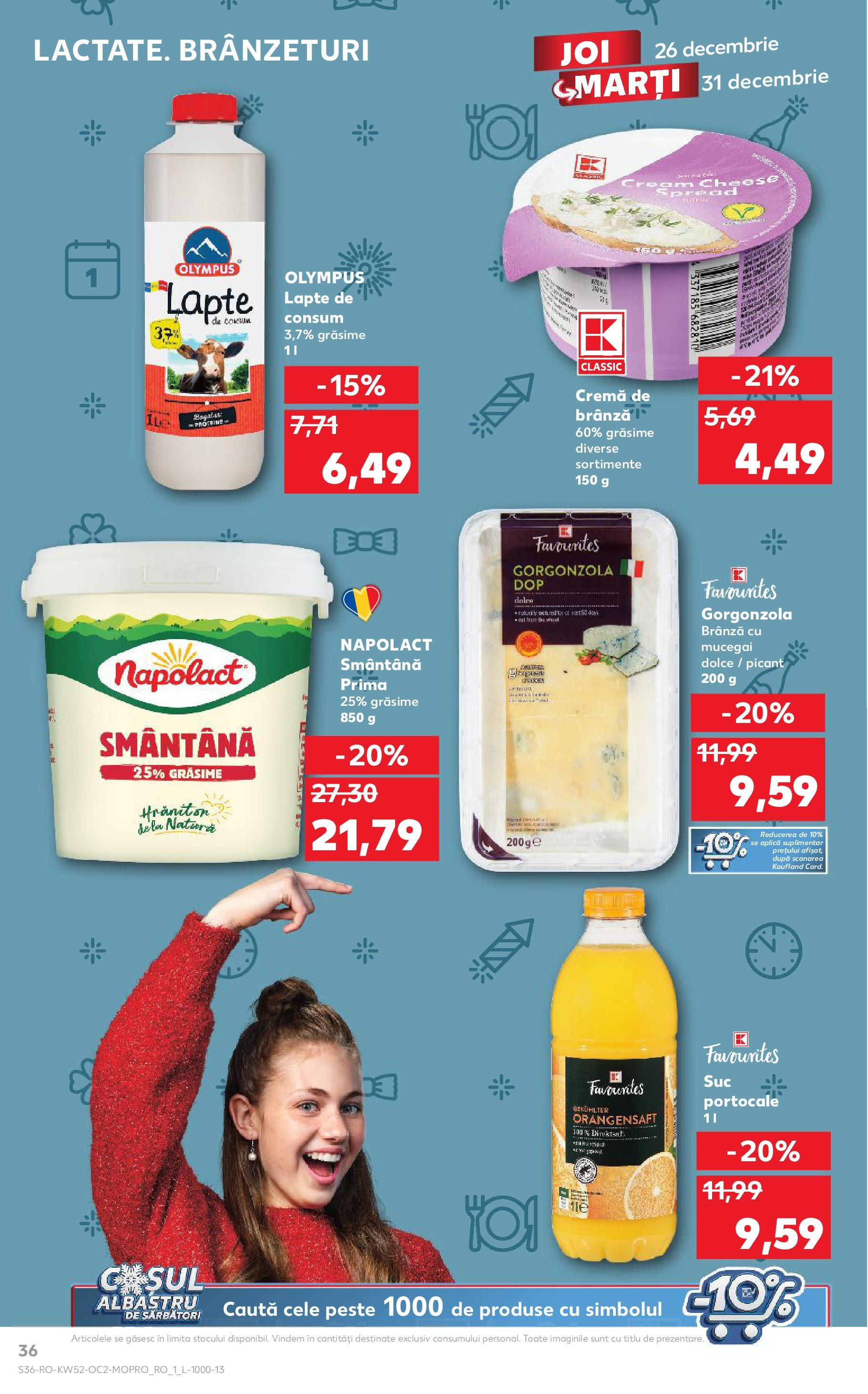 Kaufland - Catalog Kaufland până în data de 29.12.2024 24.12.2024 - Revista si Oferta | Pagină: 36 | Produse: Lapte, Brânză, Portocale, Pește