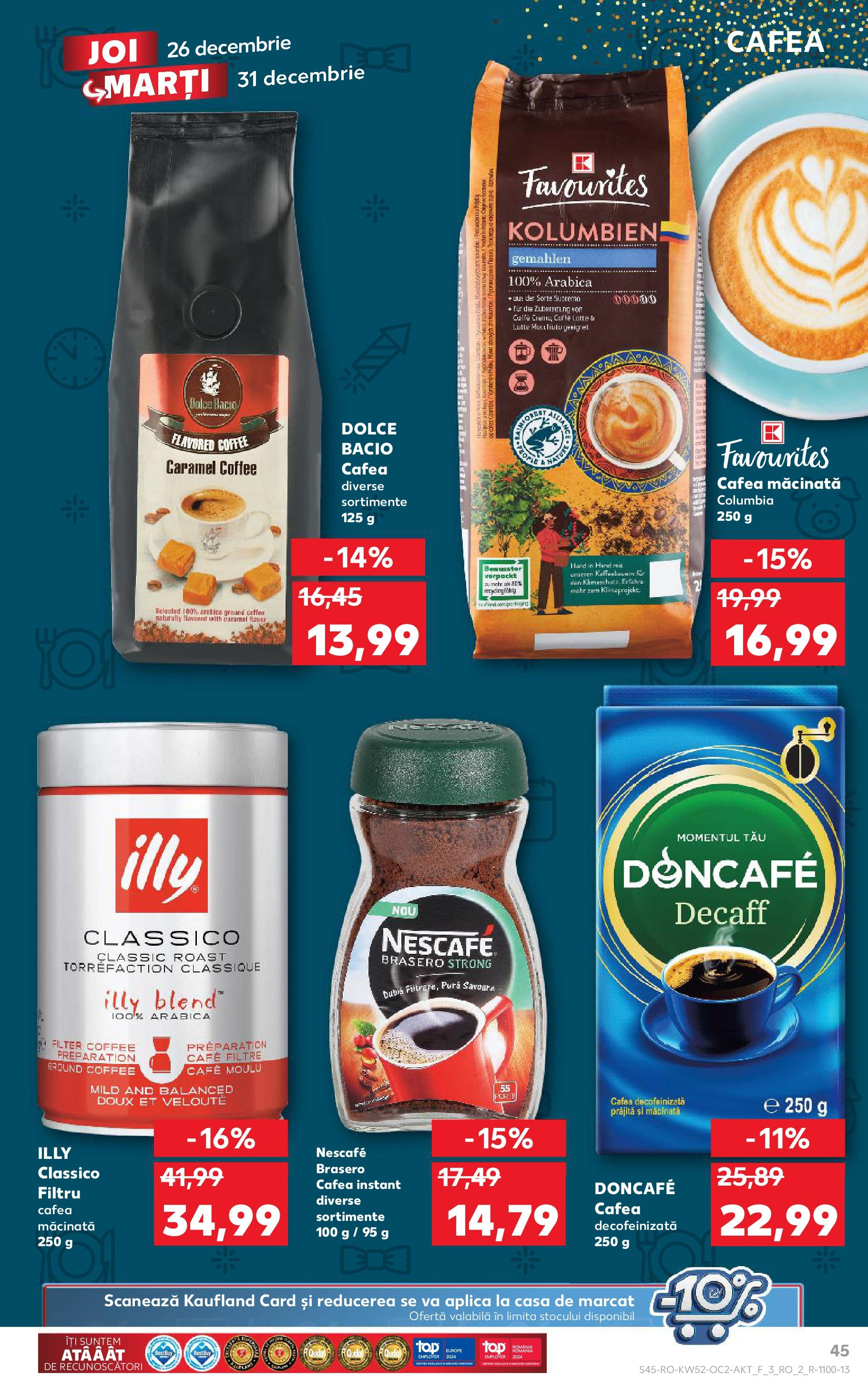 Kaufland - Catalog Kaufland până în data de 29.12.2024 24.12.2024 - Revista si Oferta | Pagină: 45 | Produse: Cafea