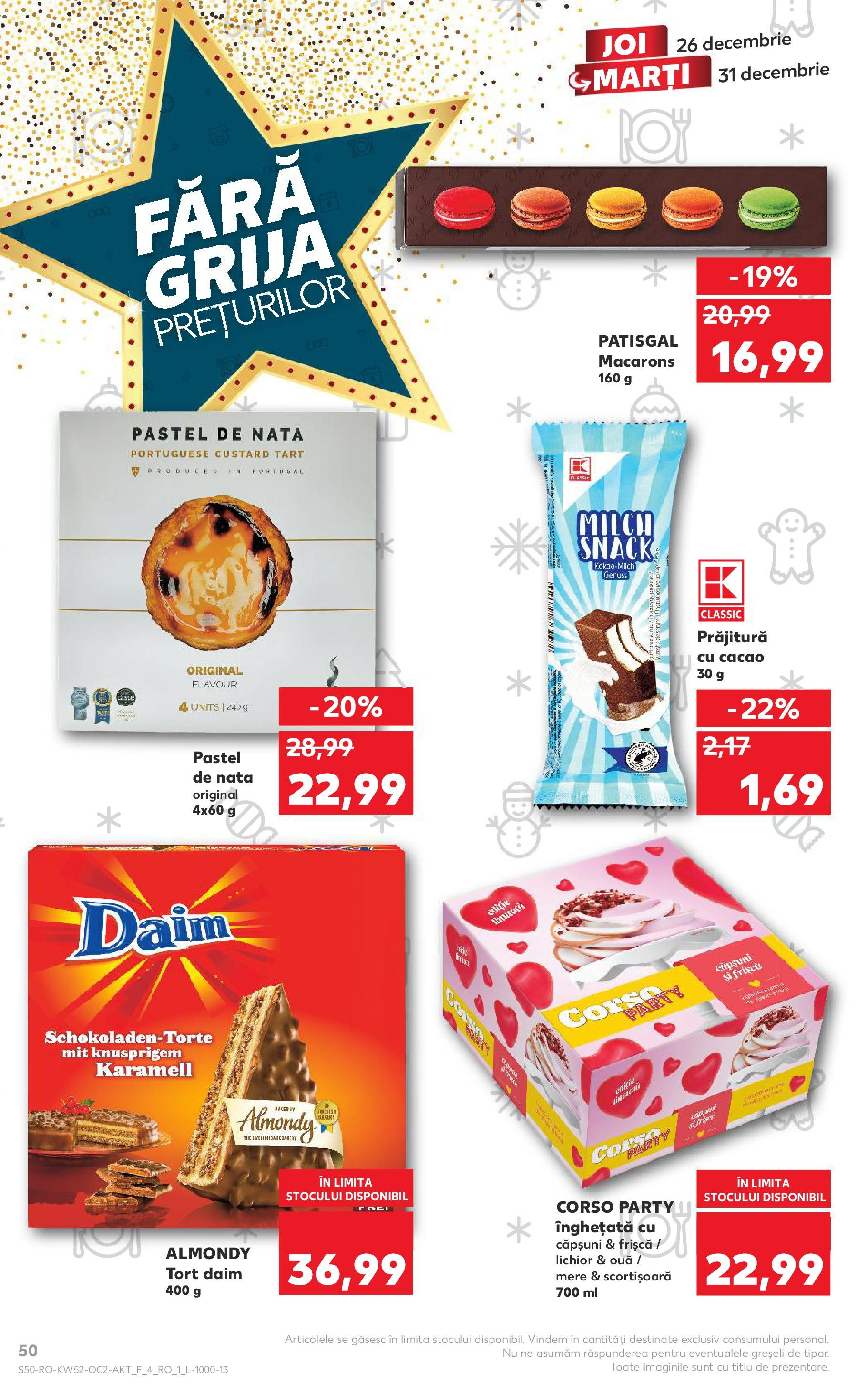 Kaufland - Catalog Kaufland până în data de 29.12.2024 24.12.2024 - Revista si Oferta | Pagină: 50 | Produse: Prăjitură, Tort, Frișcă, Căpșuni