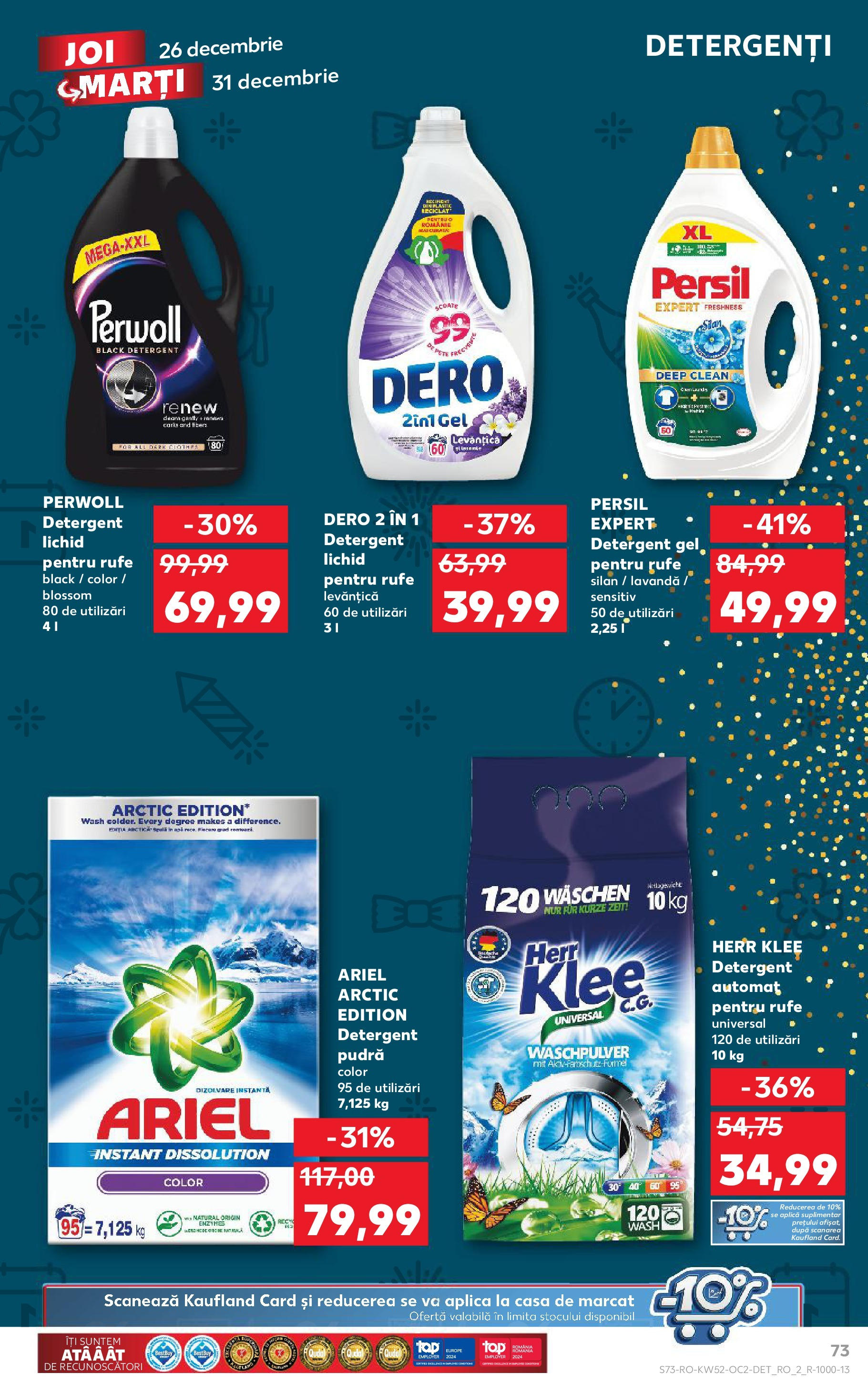 Catalog Kaufland - Bucureşti 26.12.2024 - Revista si Oferta | Pagină: 73 | Produse: Pudră, Detergent