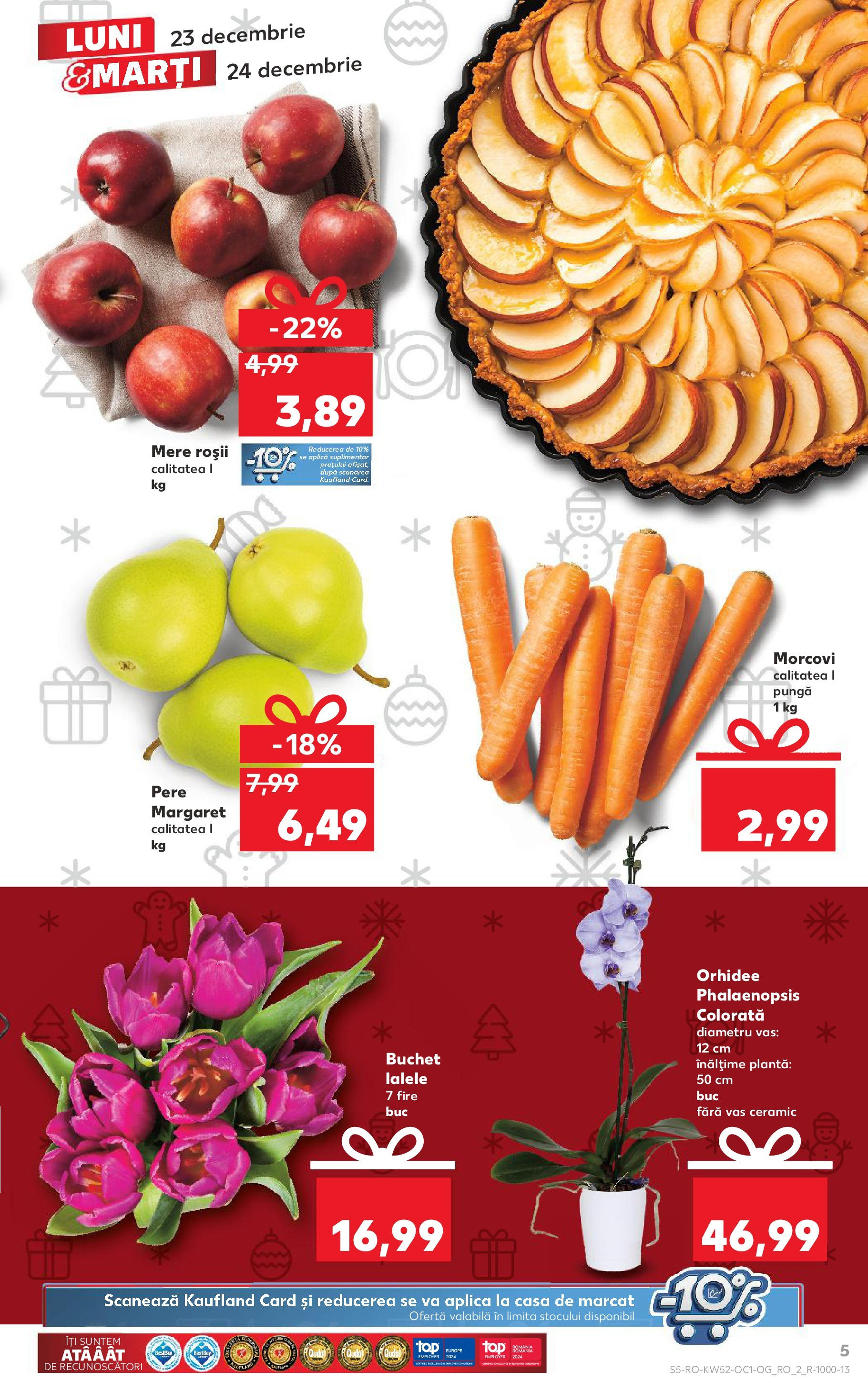 Catalog Kaufland CRĂCIUN de la 23.12.2024 | Pagină: 5 | Produse: Orhidee, Mere, Roșii, Morcovi