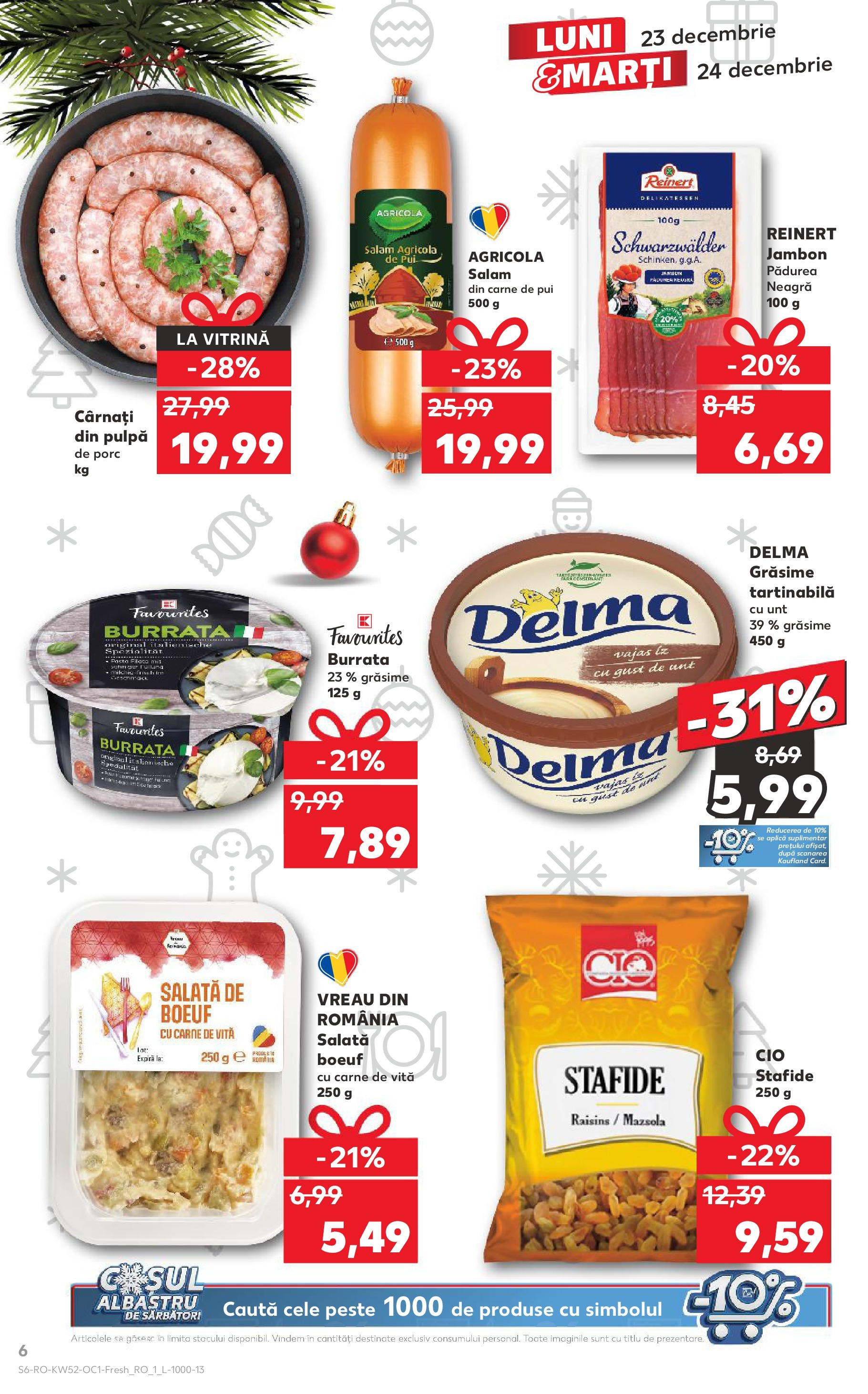 Catalog Kaufland CRĂCIUN de la 23.12.2024 | Pagină: 6 | Produse: Carne De Pui, Carne De Vită, Salată, Cârnați