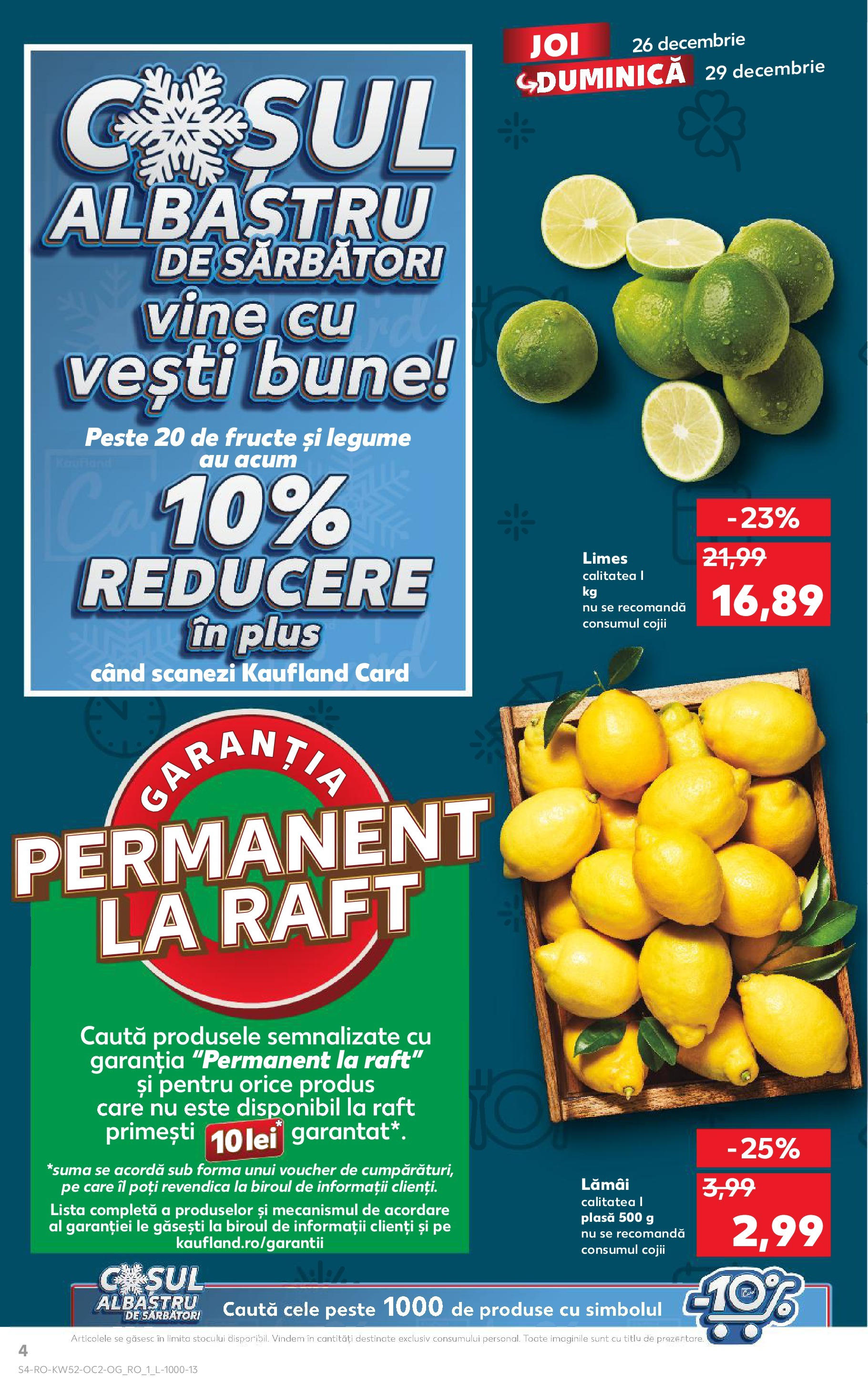 Kaufland - Catalog Kaufland până în data de 29.12.2024 24.12.2024 - Revista si Oferta | Pagină: 4 | Produse: Raft, Pește, Legume, Fructe