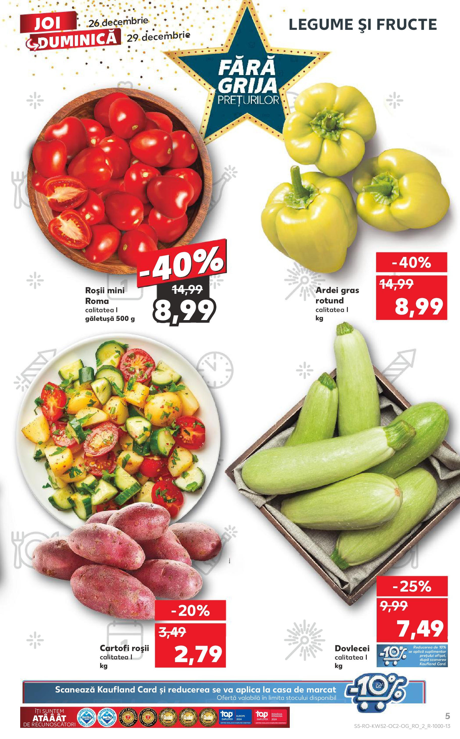 Kaufland - Catalog Kaufland până în data de 29.12.2024 24.12.2024 - Revista si Oferta | Pagină: 5 | Produse: Ardei, Roșii, Legume, Fructe