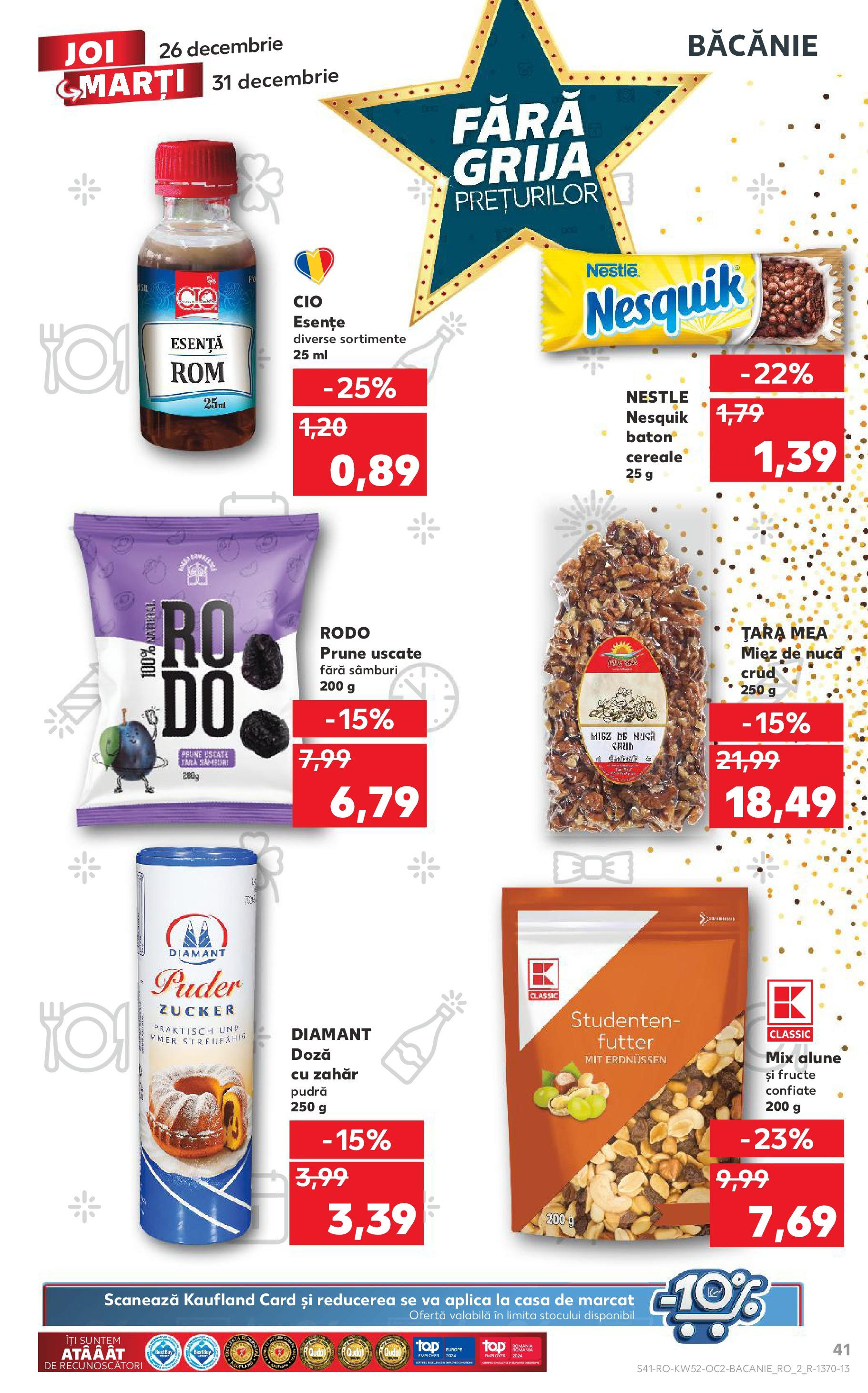 Kaufland - Catalog Kaufland până în data de 29.12.2024 24.12.2024 - Revista si Oferta | Pagină: 41 | Produse: Pudră, Alune, Cereale, Fructe