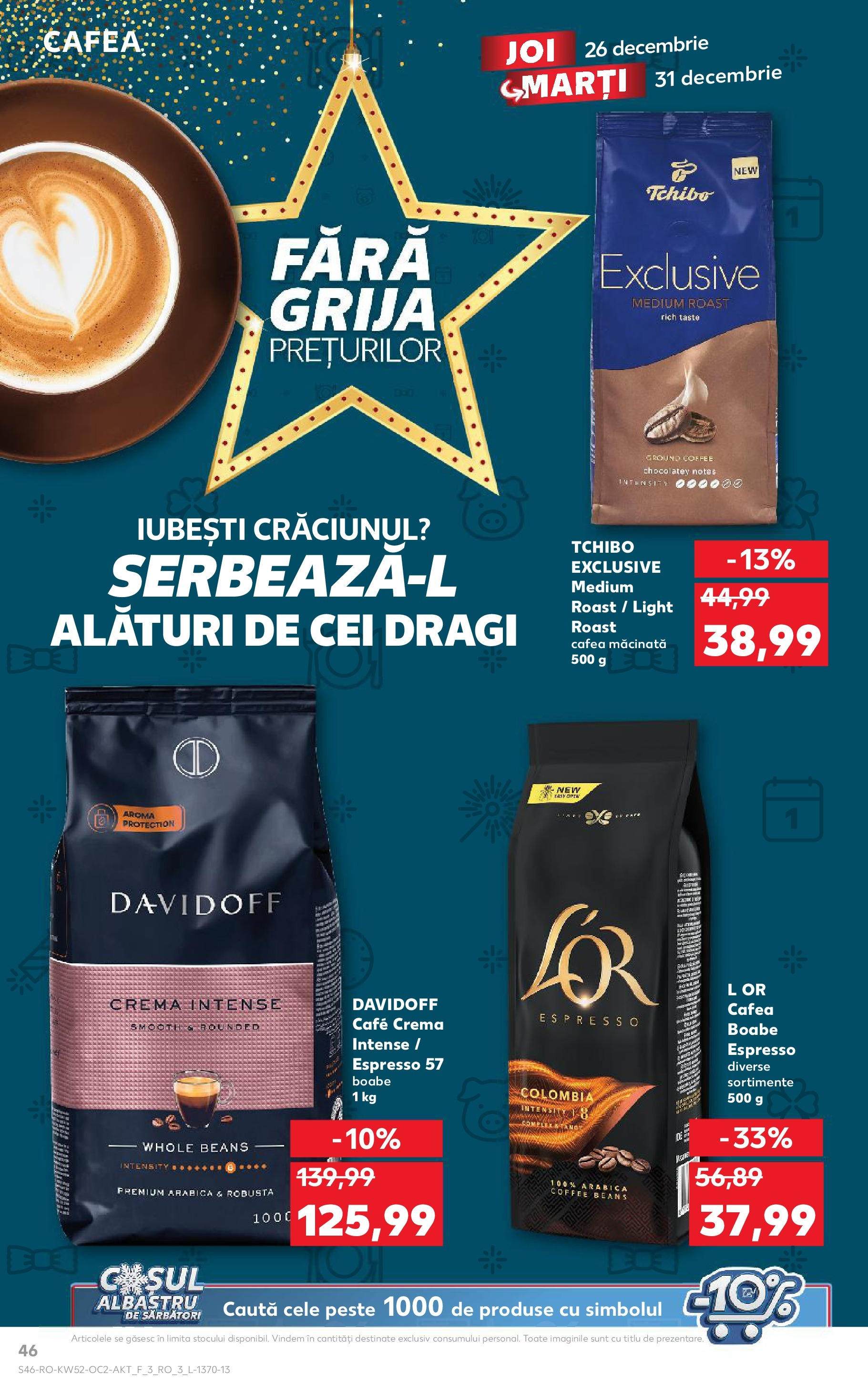 Kaufland - Catalog Kaufland până în data de 29.12.2024 24.12.2024 - Revista si Oferta | Pagină: 46 | Produse: Cremă, Cafea, Pește