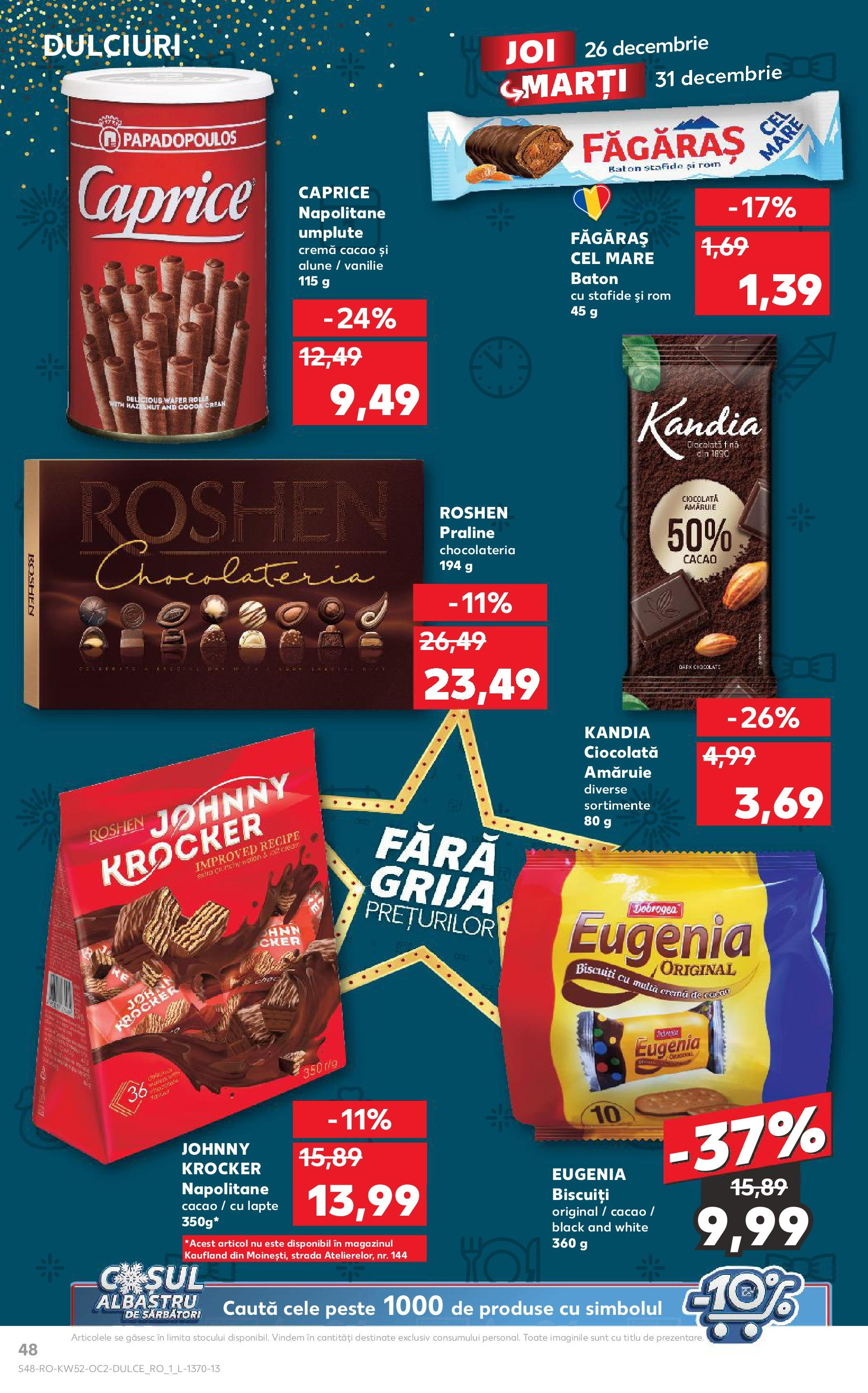 Kaufland - Catalog Kaufland până în data de 29.12.2024 24.12.2024 - Revista si Oferta | Pagină: 48 | Produse: Ciocolată, Rom, Cacao, Biscuiți