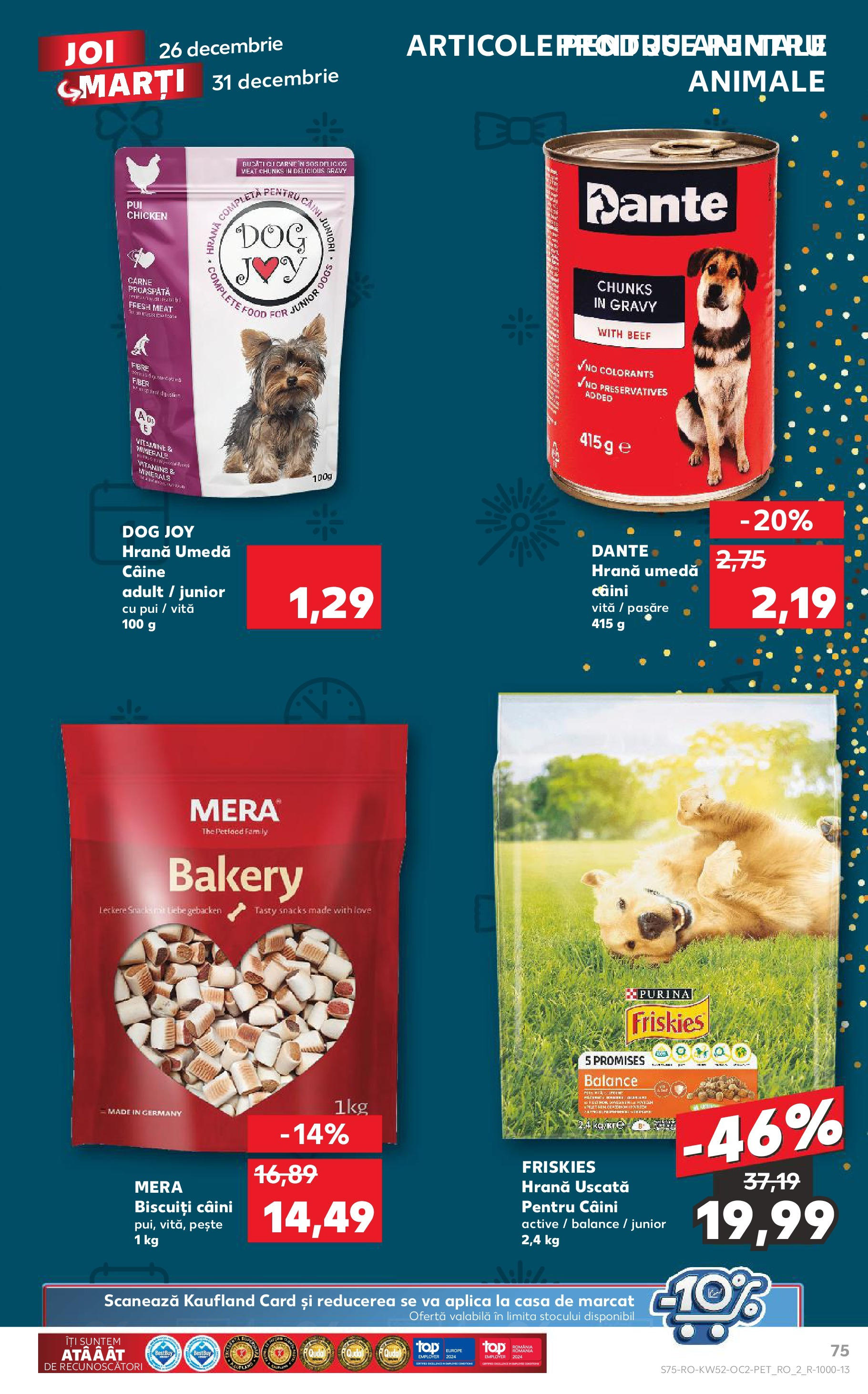 Catalog Kaufland - Bucureşti 26.12.2024 - Revista si Oferta | Pagină: 75 | Produse: Pește, Biscuiți, Sos