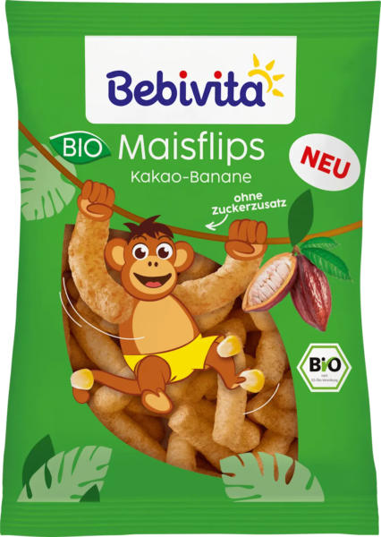 Bebivita Kindersnack Maisflips Kakao-Banane ab 3 Jahren