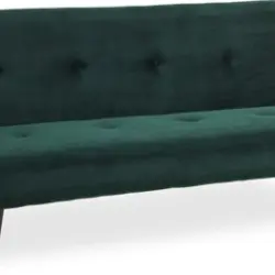 JYSK Canapea extensibilă JUVRE catifea verde închis