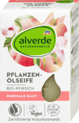 alverde NATURKOSMETIK Seifenstück Pflanzenölseife mit Pfirsich