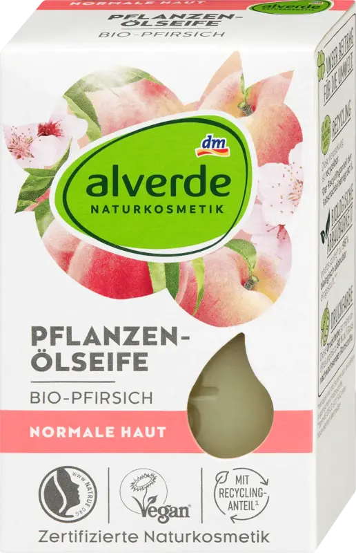 alverde NATURKOSMETIK Pflanzen&ouml;lseife Bio-Pfirsich