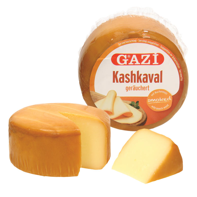 Kashkaval geräuchert - Pasta filata Käse aus Kuhmilch, 45% Fett i.Tr., geräuchert