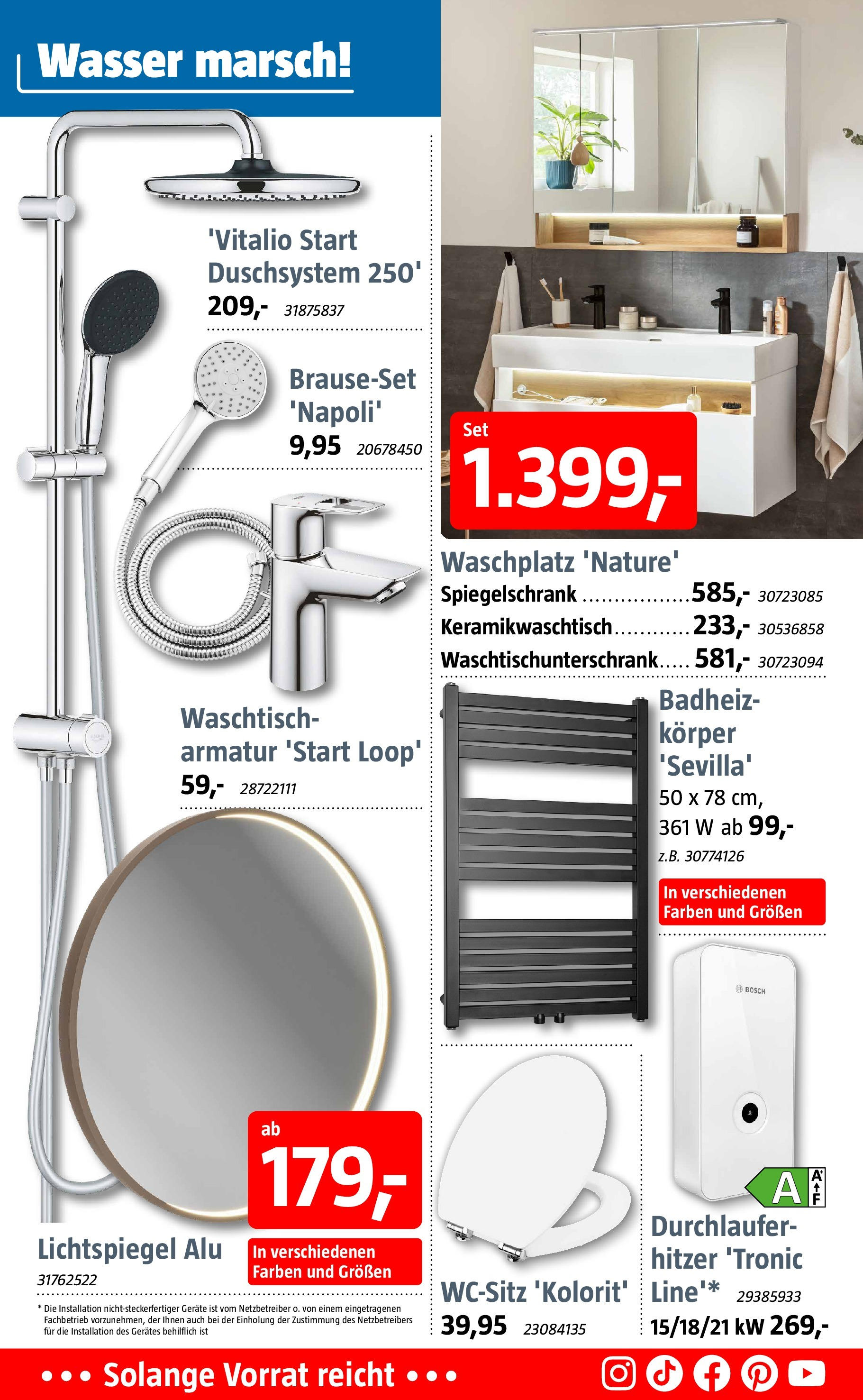 Bauhaus - Mannheim, R5 1 (ab 06.01.2025) zum Blättern | Seite: 9 | Produkte: Bosch, Waschtisch, Spiegelschrank, Wasser