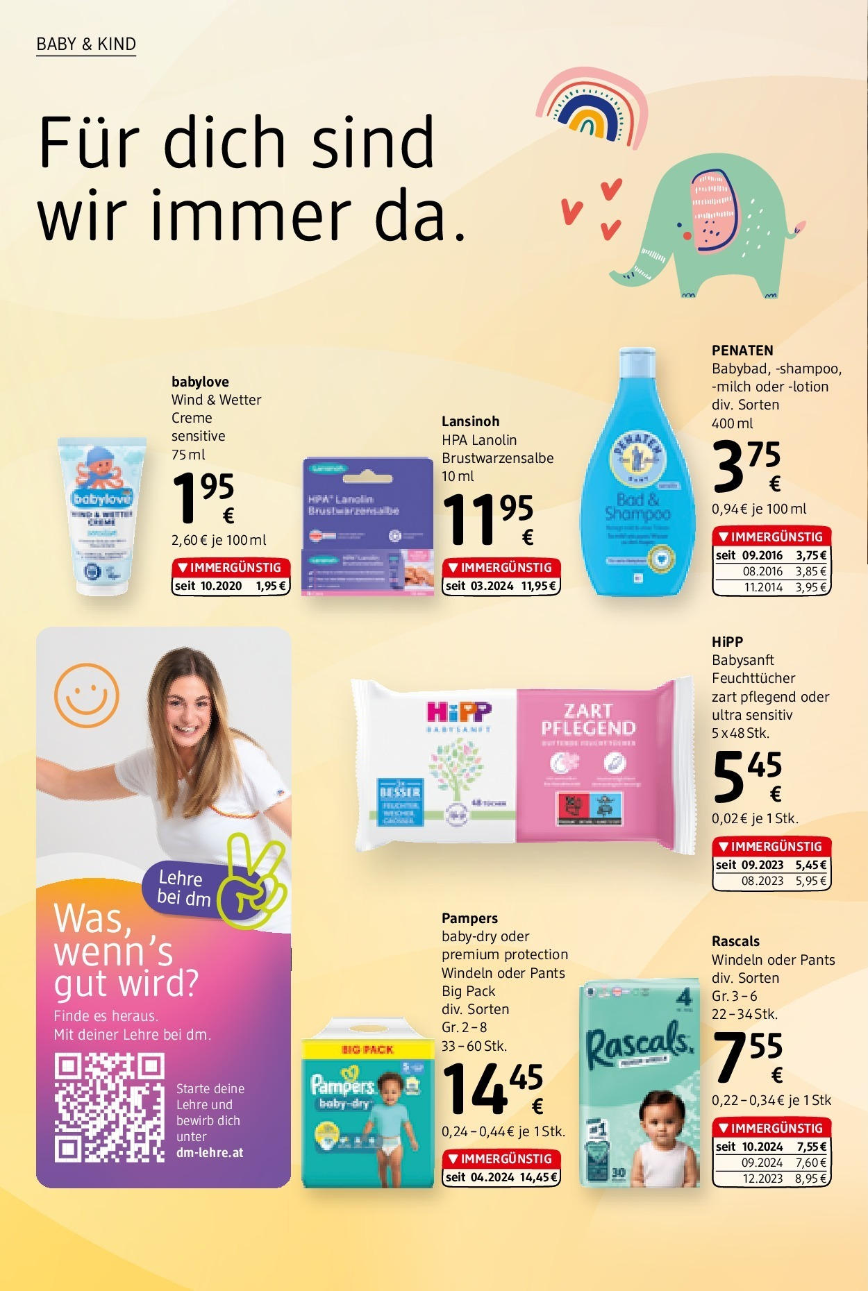 dm drogerie markt Journal Januar 2025 von 08.01.2025 - Aktuelle Angebote | Seite: 16 | Produkte: Pampers, Shampoo, Milch, Creme