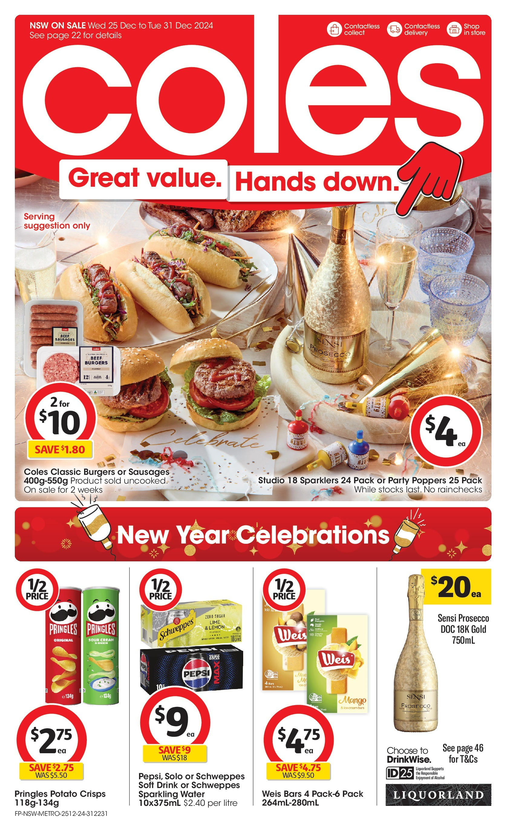 ﻿﻿Coles catalogue valid from 24/12/2024 > Online Australia | Page: 1 | Products: Beef, Pepsi, Water, Mango