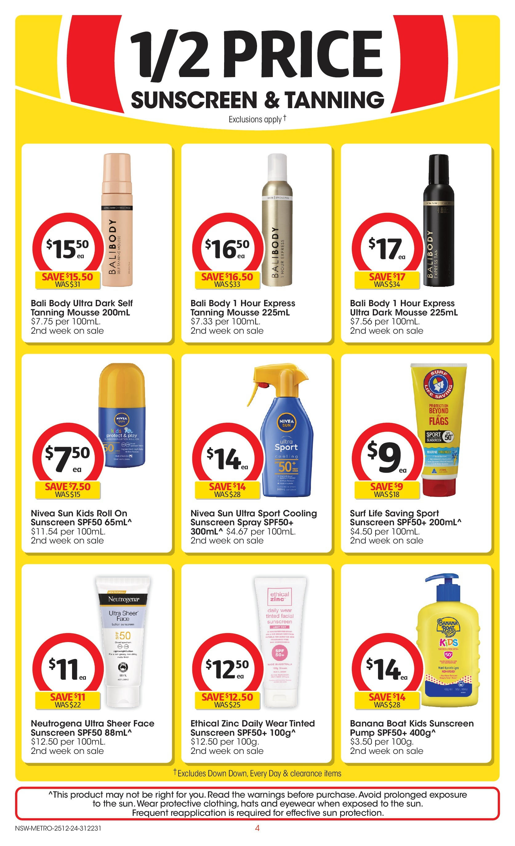 ﻿﻿Coles catalogue valid from 24/12/2024 > Online Australia | Page: 4 | Products: Sunscreen, Lotion, Mousse, Zinc