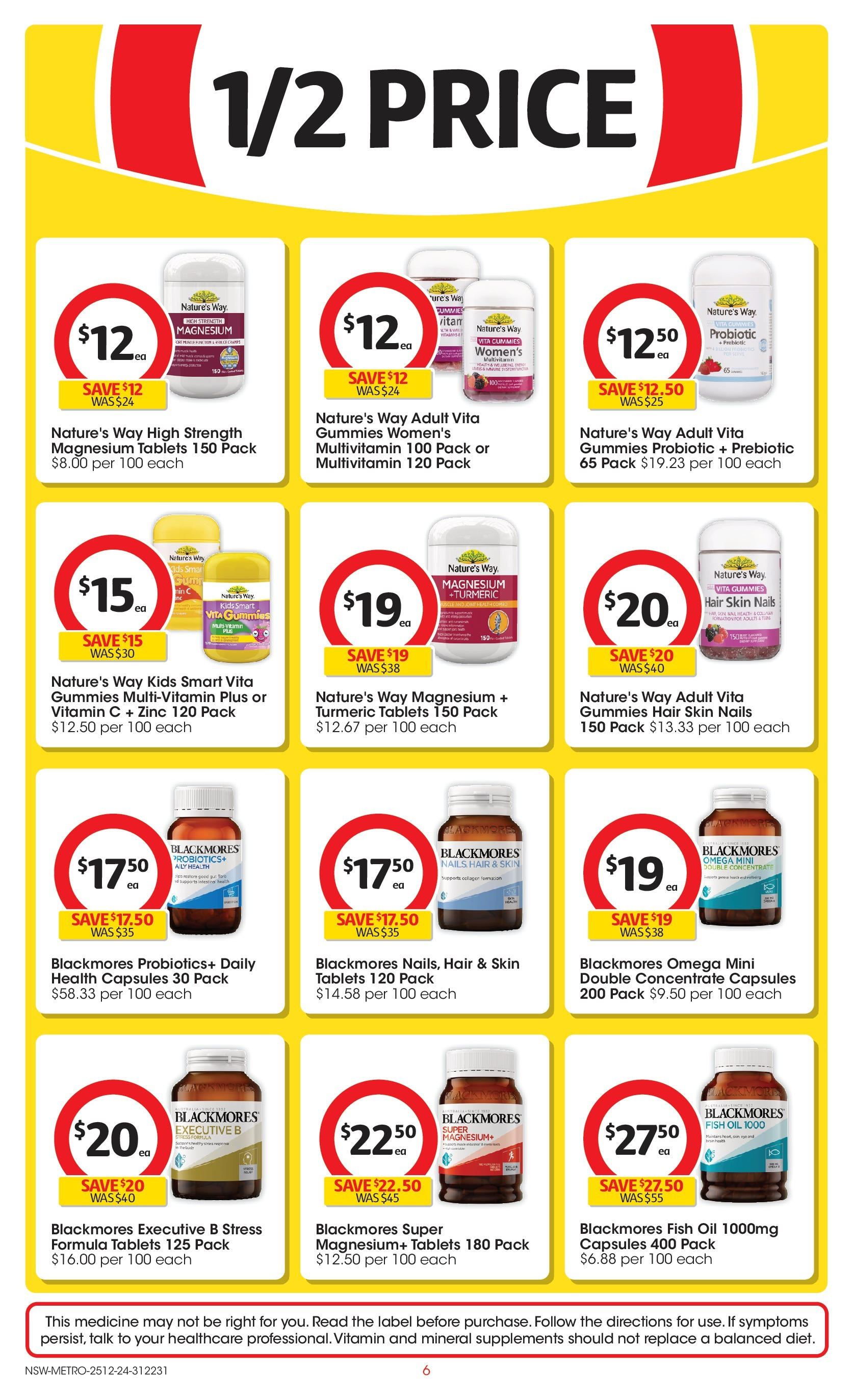 ﻿﻿Coles catalogue valid from 24/12/2024 > Online Australia | Page: 6 | Products: Fish, Fish oil, Multivitamin, Vitamin