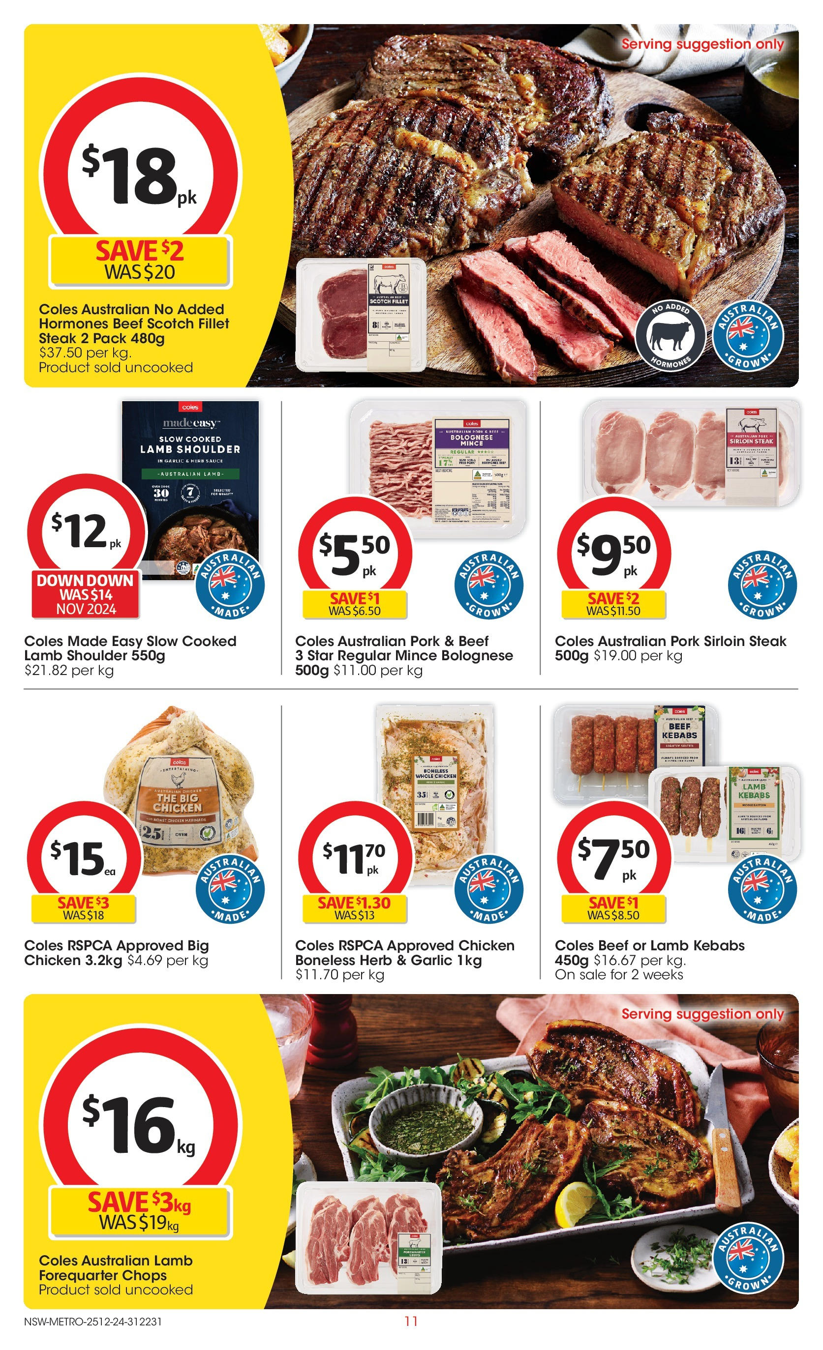 ﻿﻿Coles catalogue valid from 24/12/2024 > Online Australia | Page: 11 | Products: Herb, Lamb, Scotch, Oven