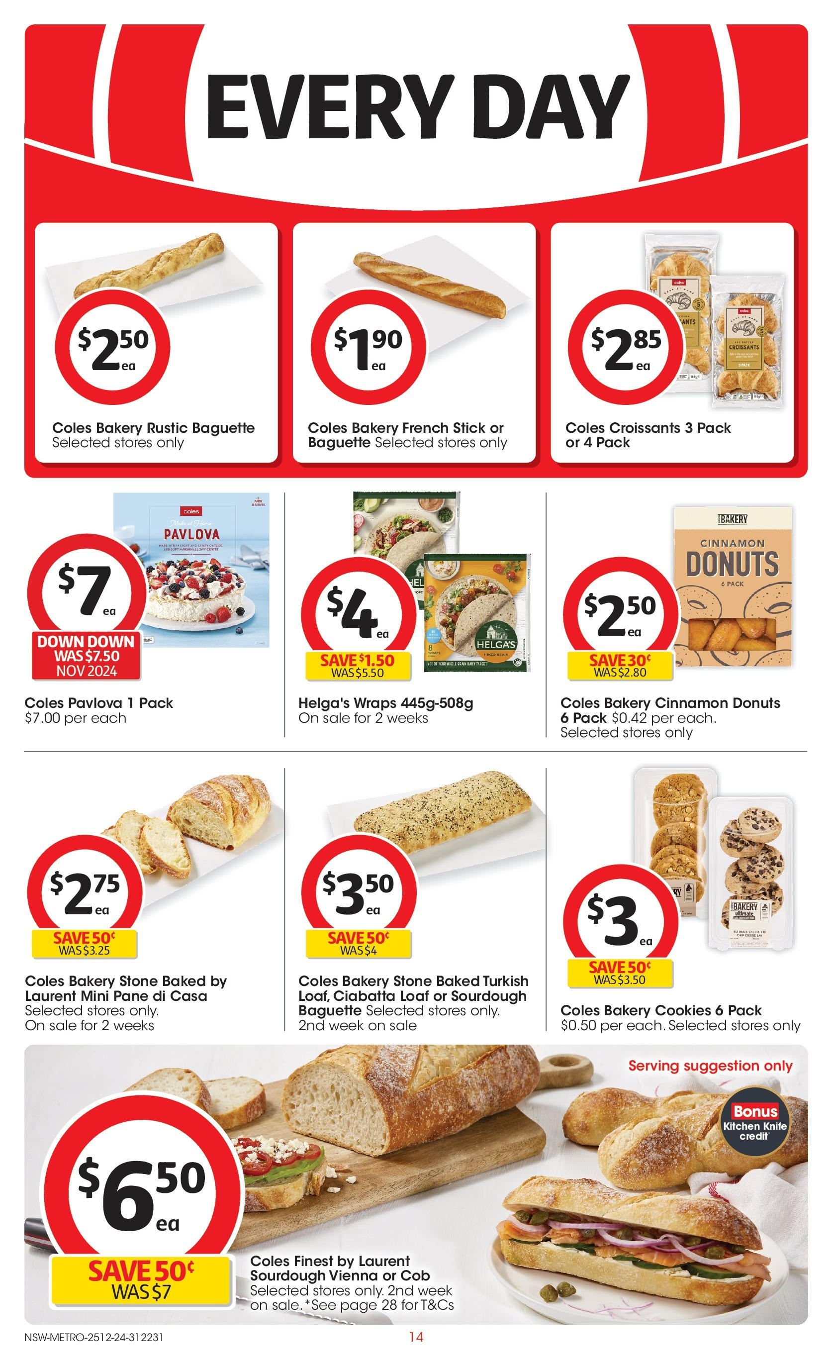 ﻿﻿Coles catalogue valid from 24/12/2024 > Online Australia | Page: 14 | Products: Donuts, Pavlova, Bakery