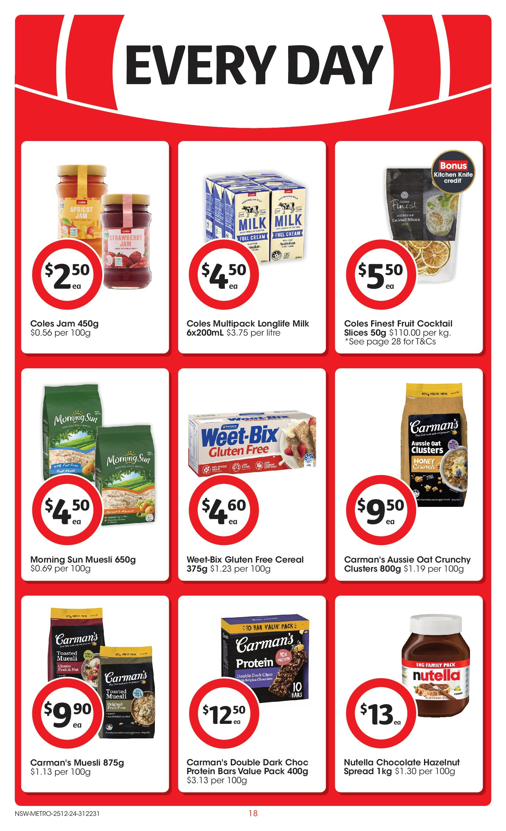 ﻿﻿Coles catalogue valid from 24/12/2024 > Online Australia | Page: 18 | Products: Chocolate, Honey, Nutella, Cream