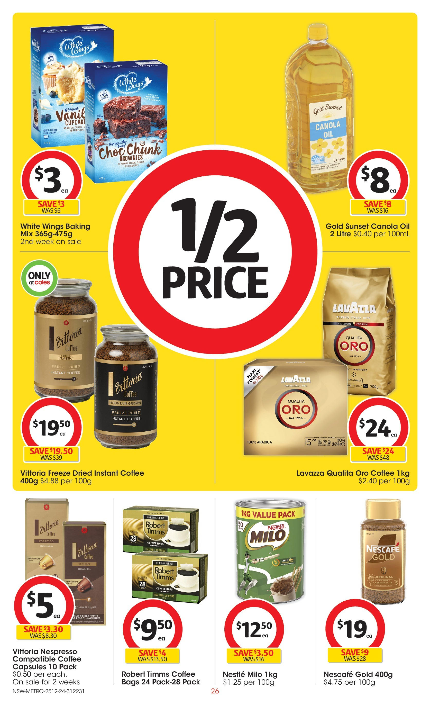 ﻿﻿Coles catalogue valid from 24/12/2024 > Online Australia | Page: 26 | Products: Oil, Coffee, Nescafe