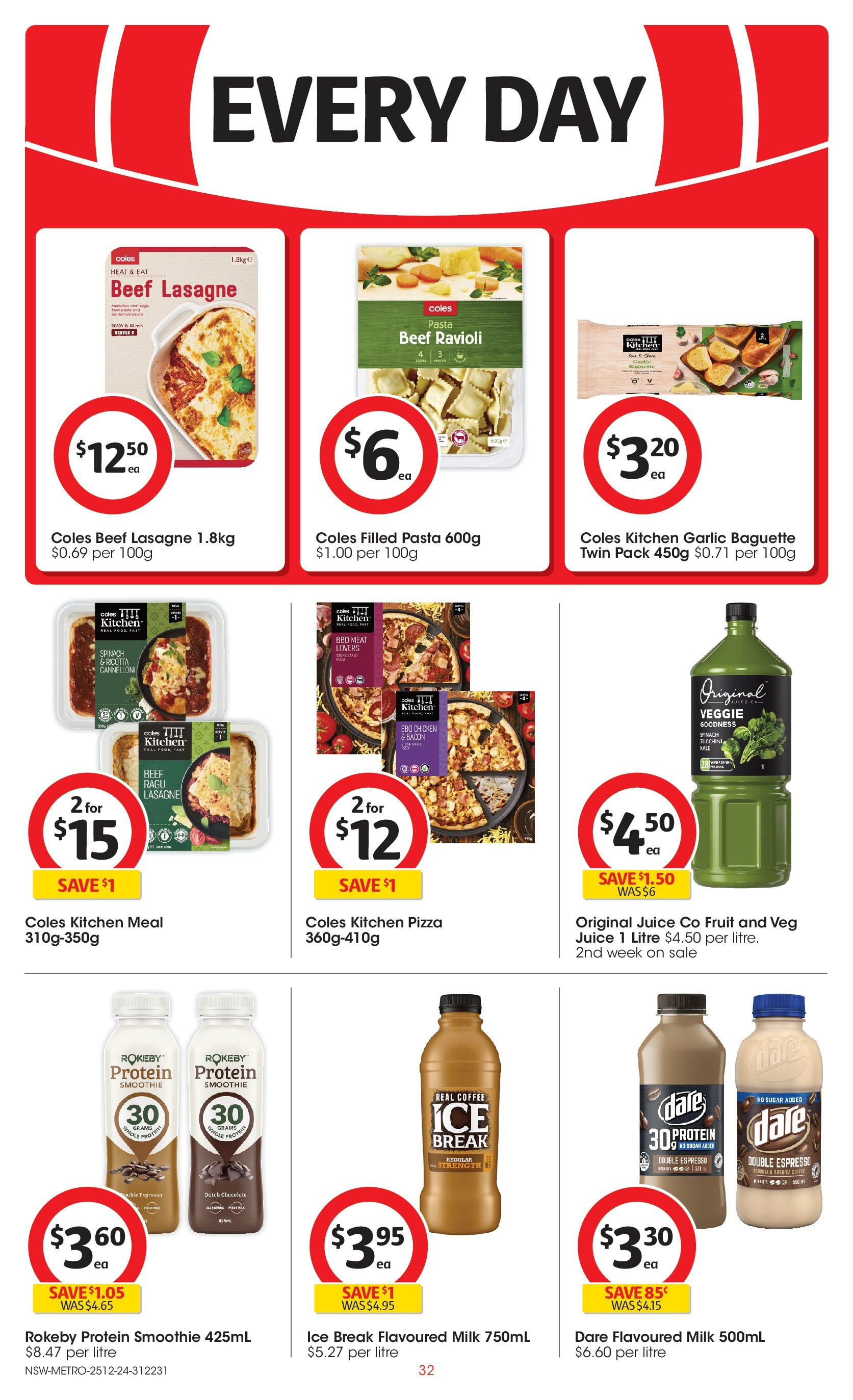 ﻿﻿Coles catalogue valid from 24/12/2024 > Online Australia | Page: 32 | Products: Meat, Garlic, Zucchini, Date