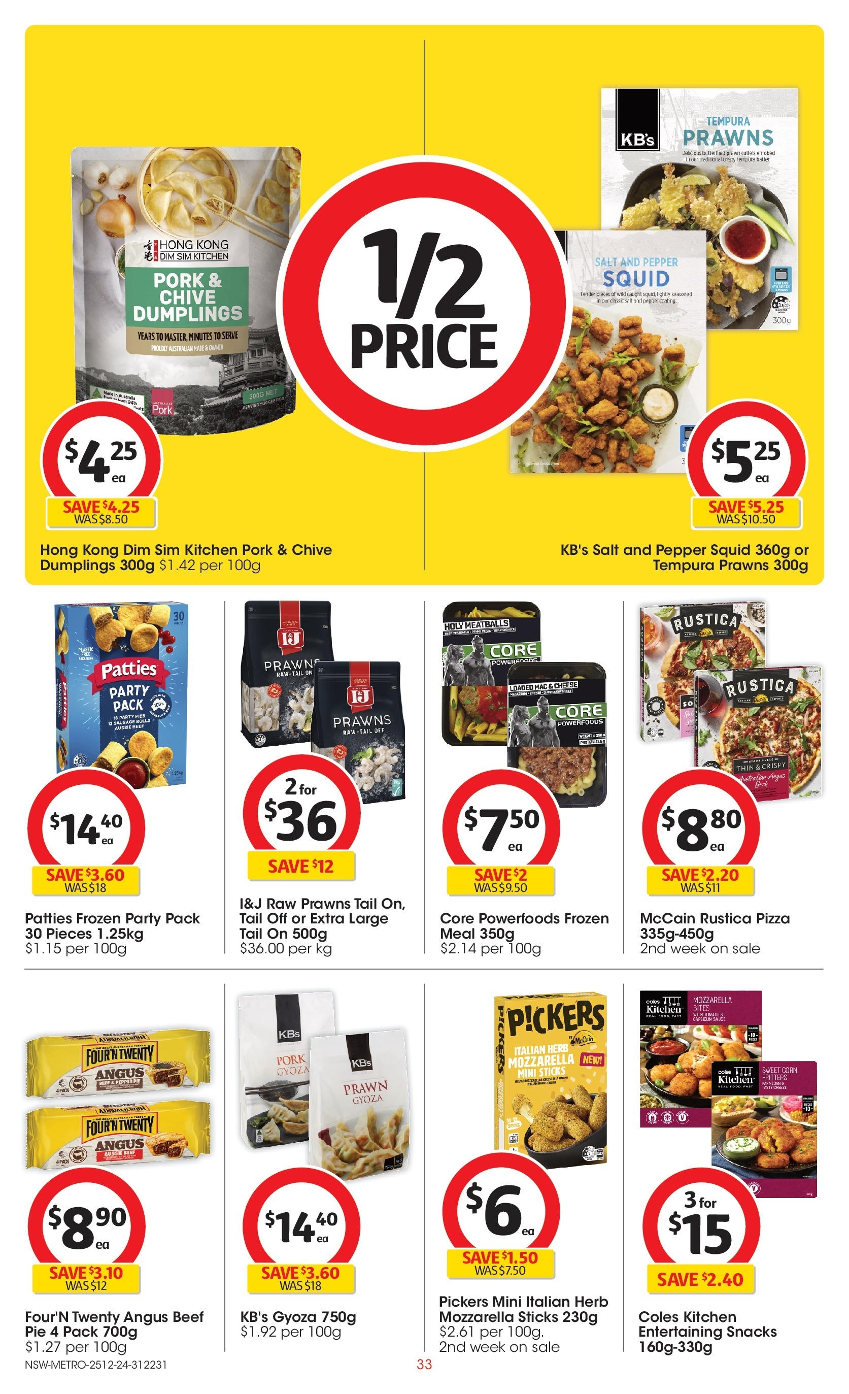 ﻿﻿Coles catalogue valid from 24/12/2024 > Online Australia | Page: 33 | Products: Pork, Beef, Prawns, Sausage