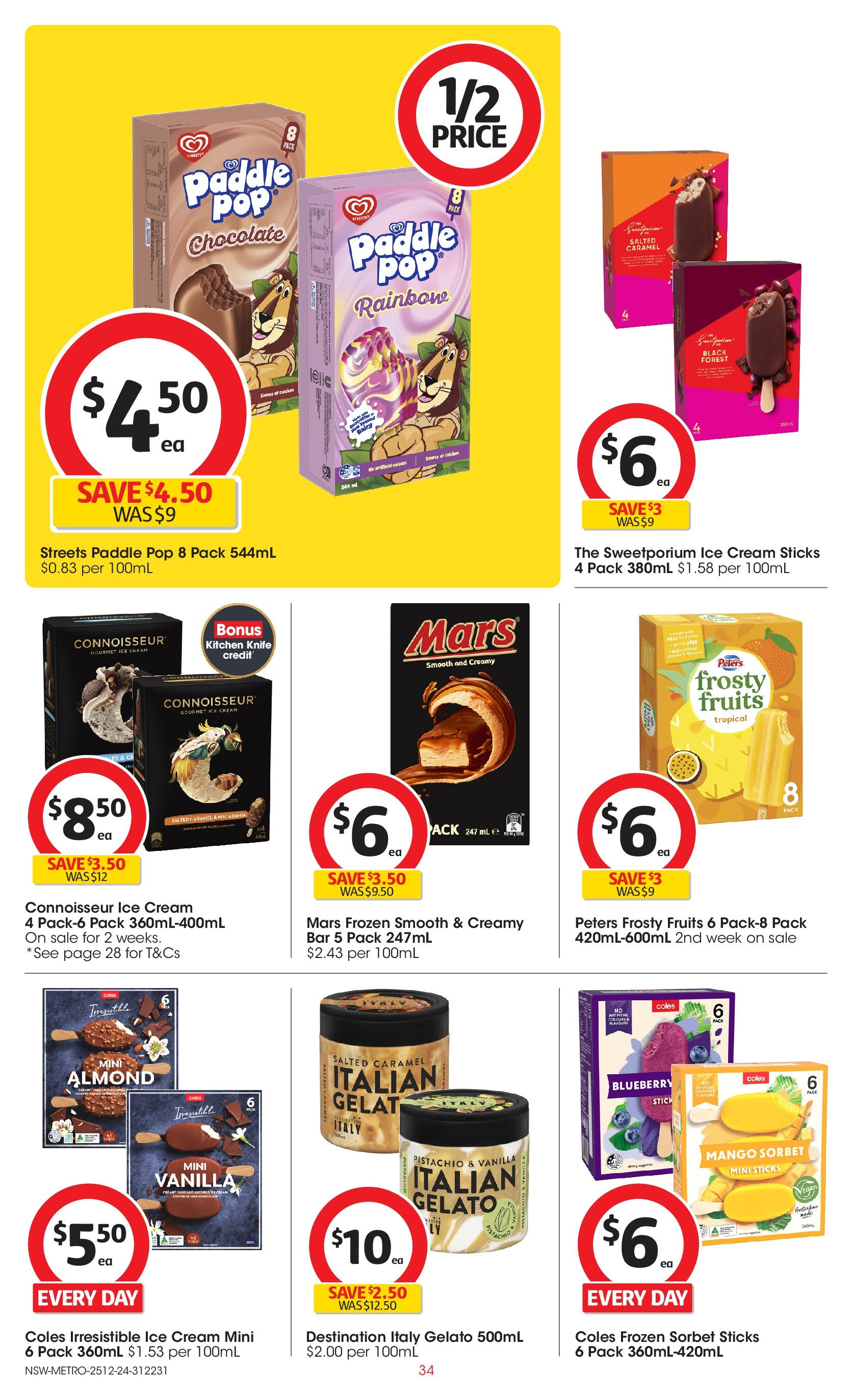 ﻿﻿Coles catalogue valid from 24/12/2024 > Online Australia | Page: 34 | Products: Dairy, Ice cream, Fruits, Mango