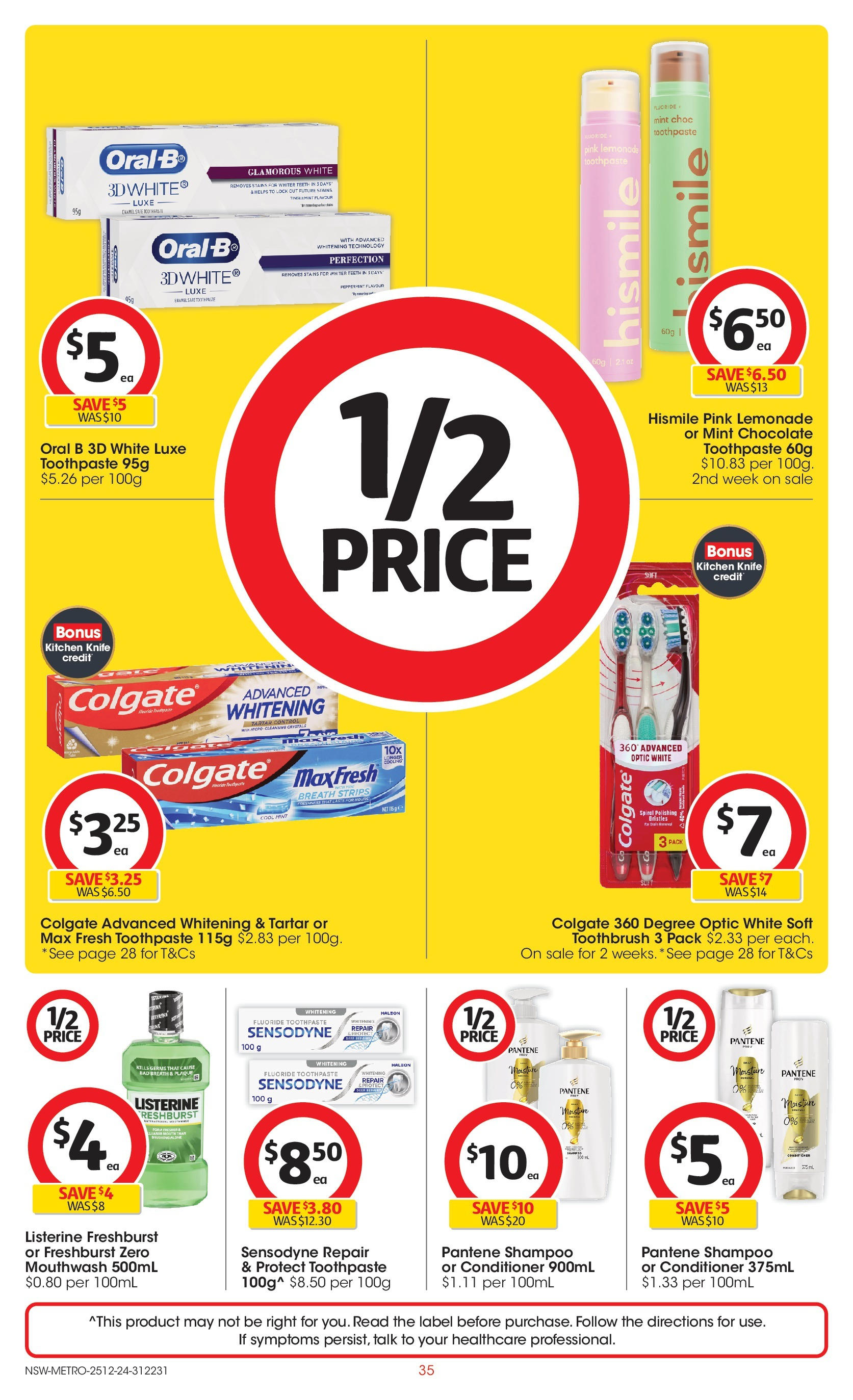 ﻿﻿Coles catalogue valid from 24/12/2024 > Online Australia | Page: 35 | Products: Shampoo, Toothpaste, Mouthwash, Toothbrush